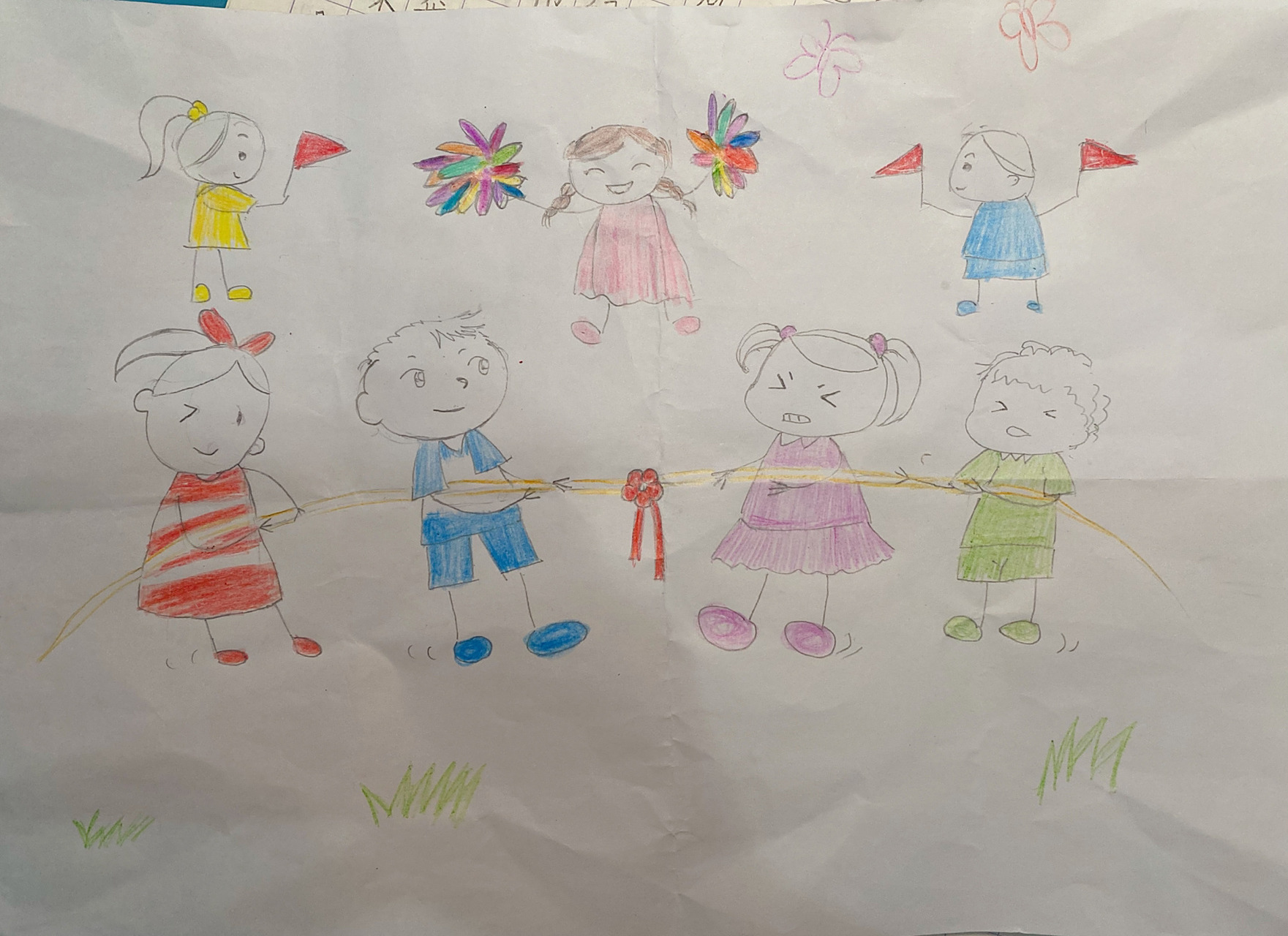 随手一画 - 拔河简笔画