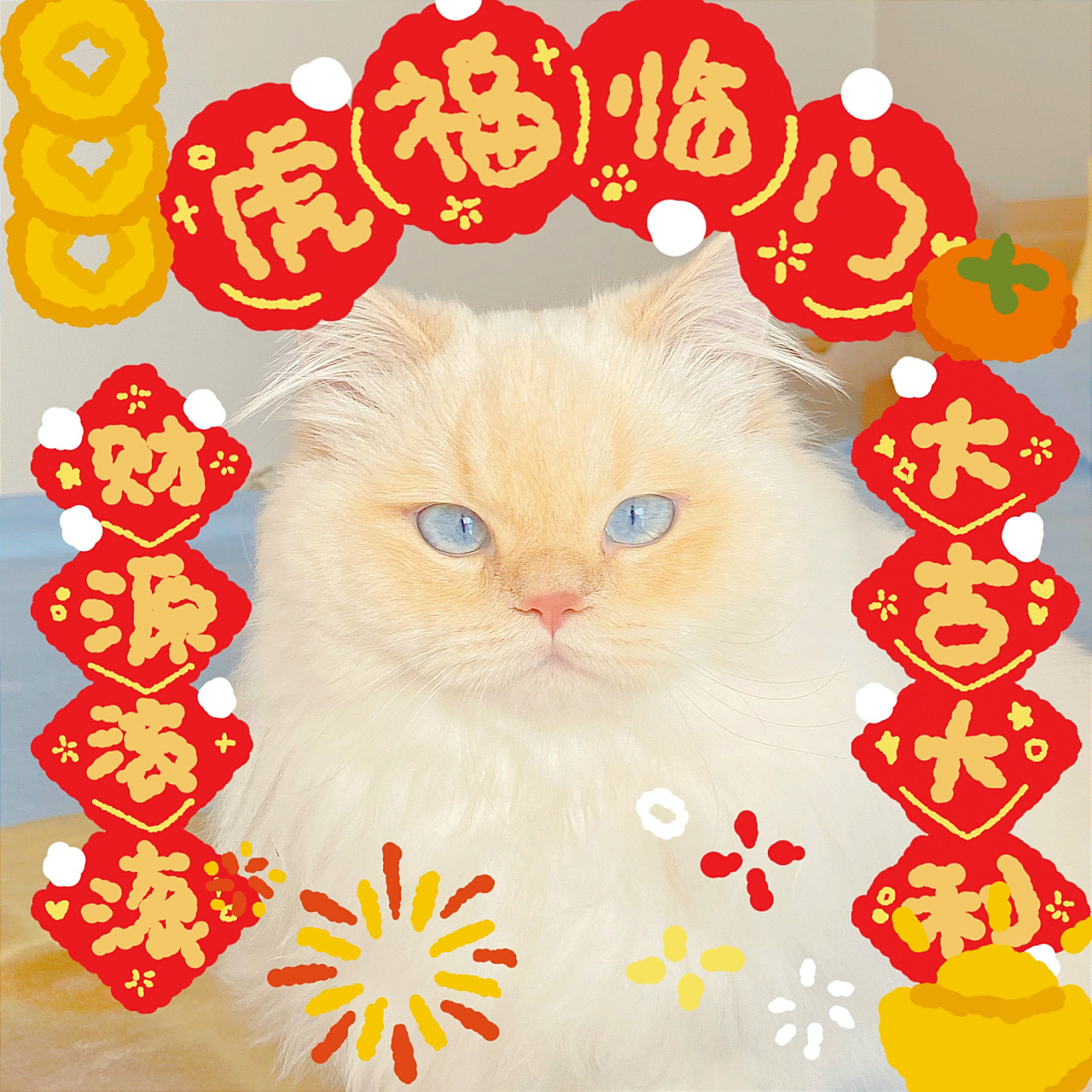 左滑解锁新年招财猫头像呀～ 明天就大年三十啦,祝所有的小朋友新的