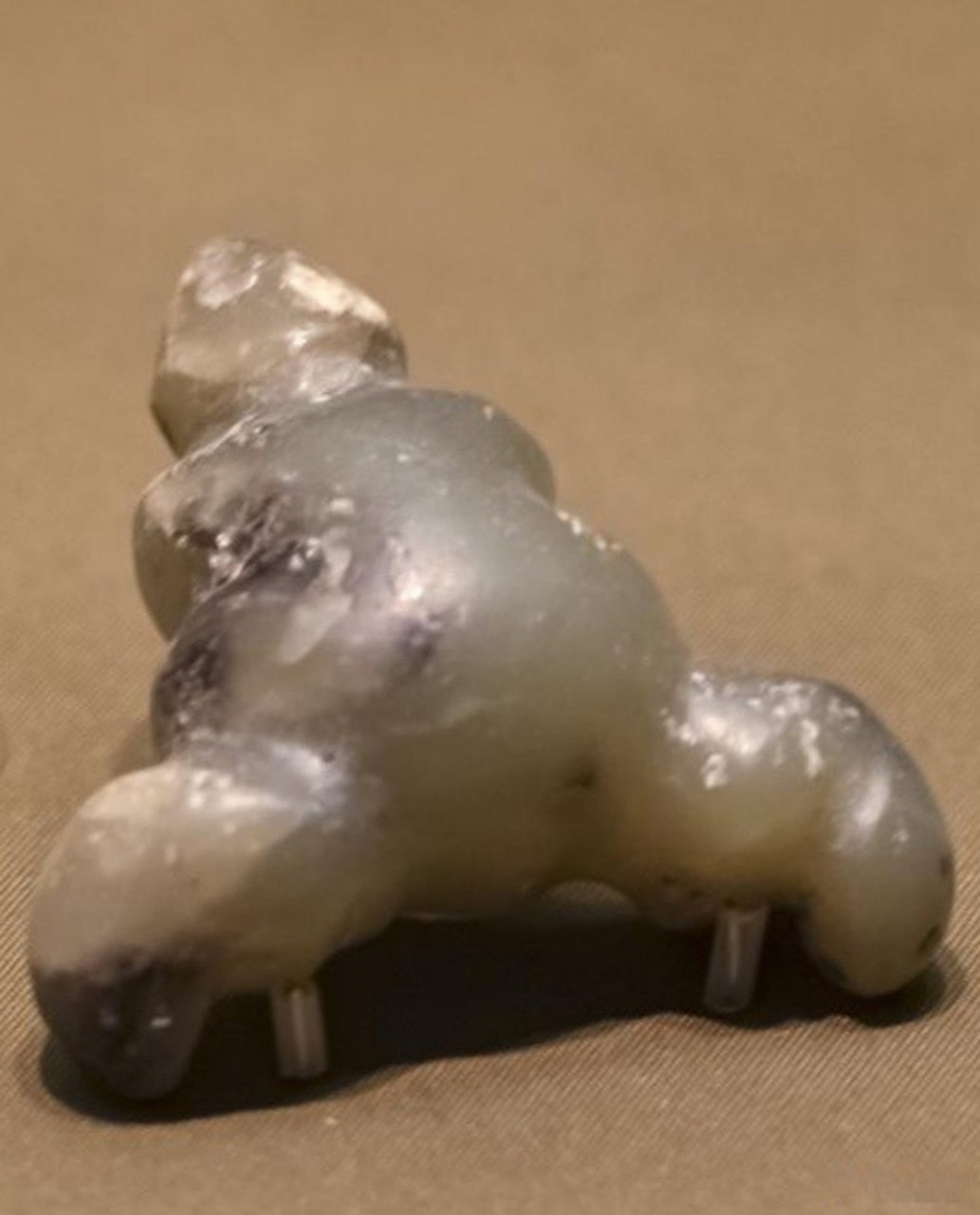 是一只正在晒太阳的史前玉青蛙.