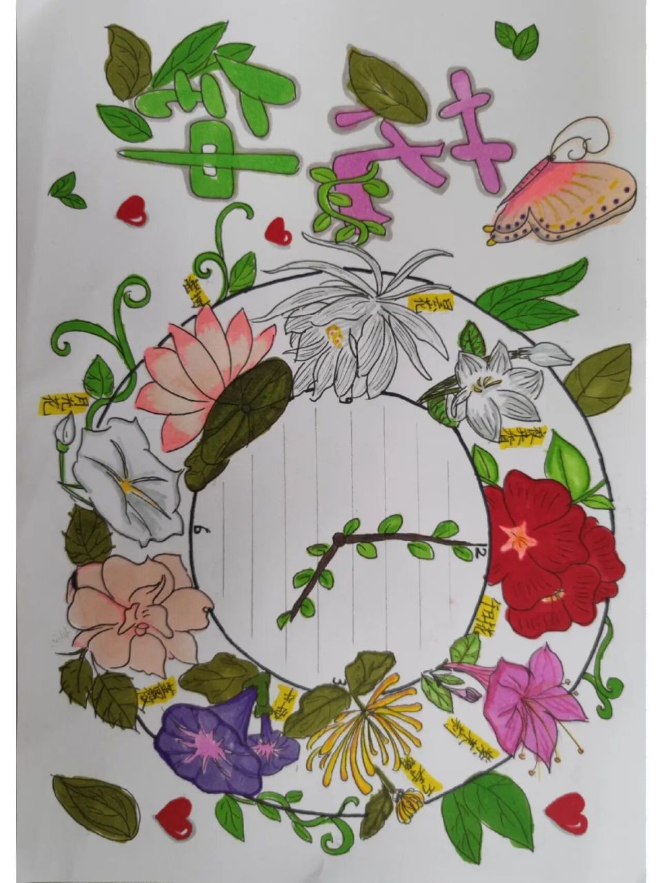 三年级下册《花钟》手抄报 三年级下册《花钟》手抄报画的图仿照小姐