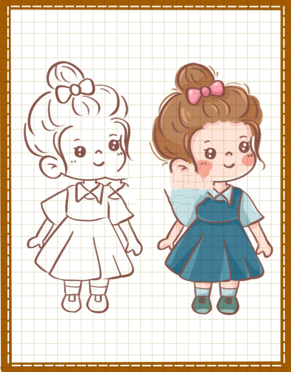 简笔画|简单可爱小女孩卡通儿童头像零基础 零基础绘画|简笔画教程