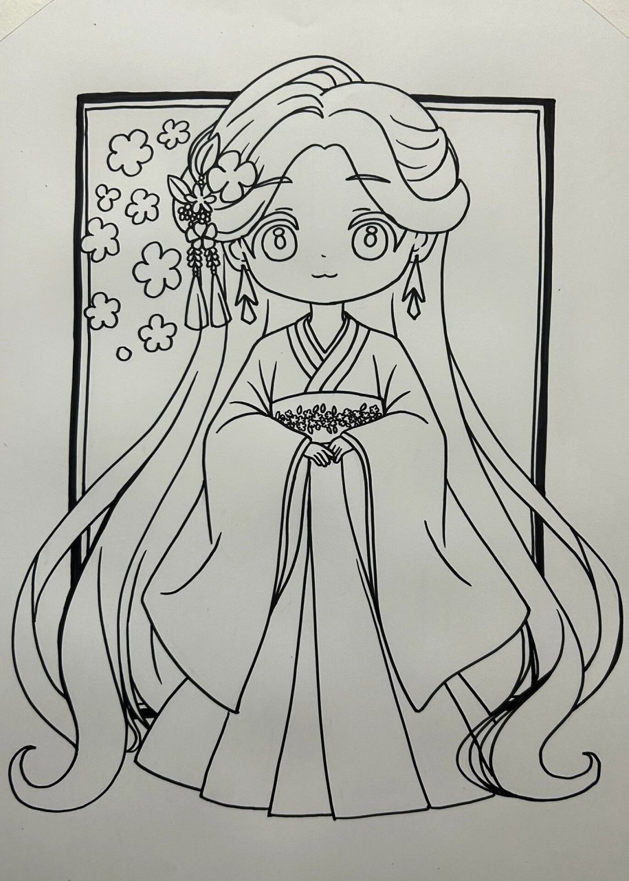 红裙古装小姑娘