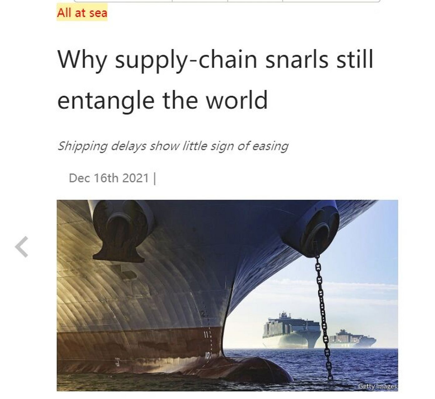 经济学人地道表达:all at sea all at sea,不可字面译为都在海上,其