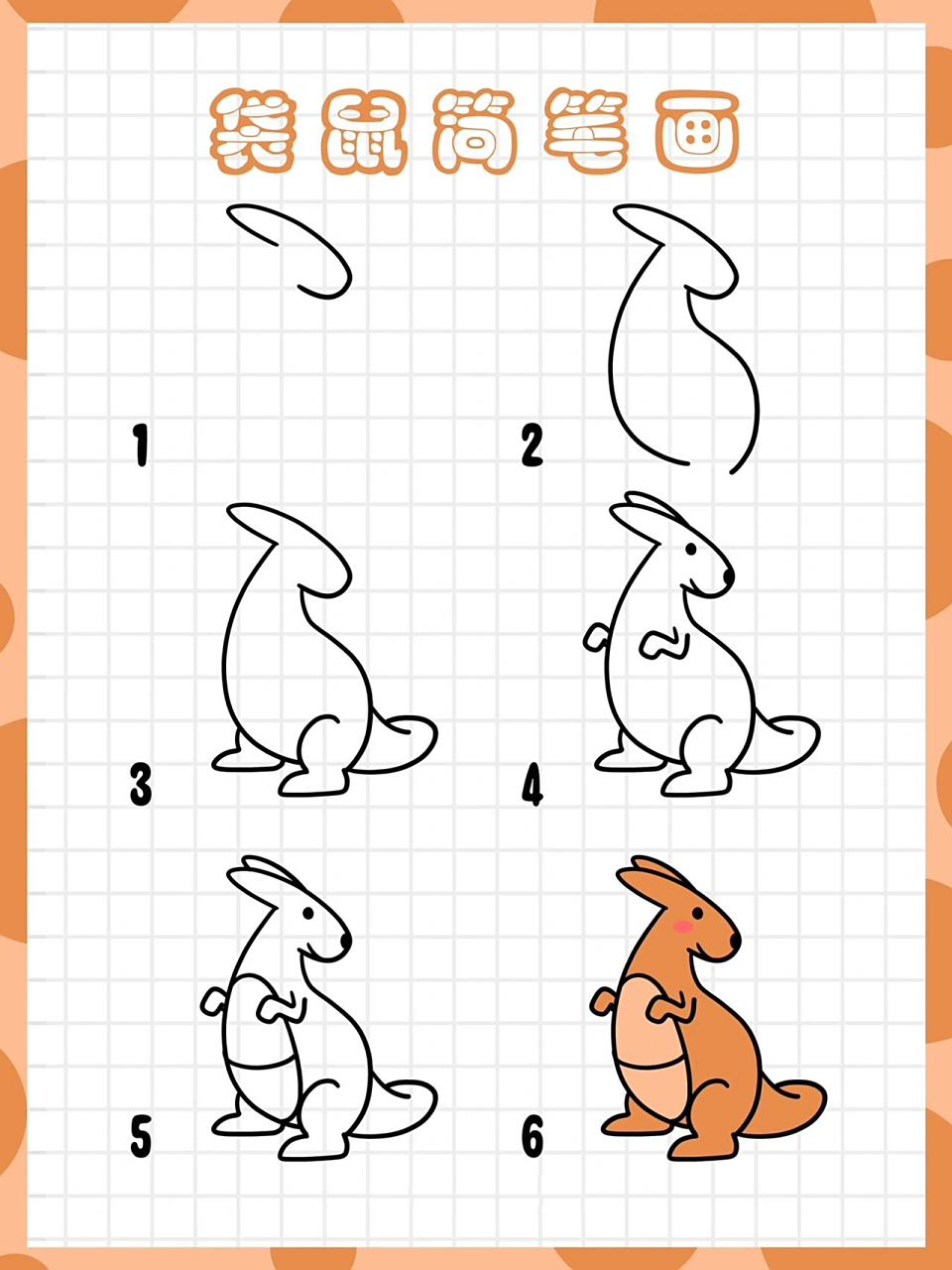 尼尼简笔画教程丨袋鼠简笔画 vol.
