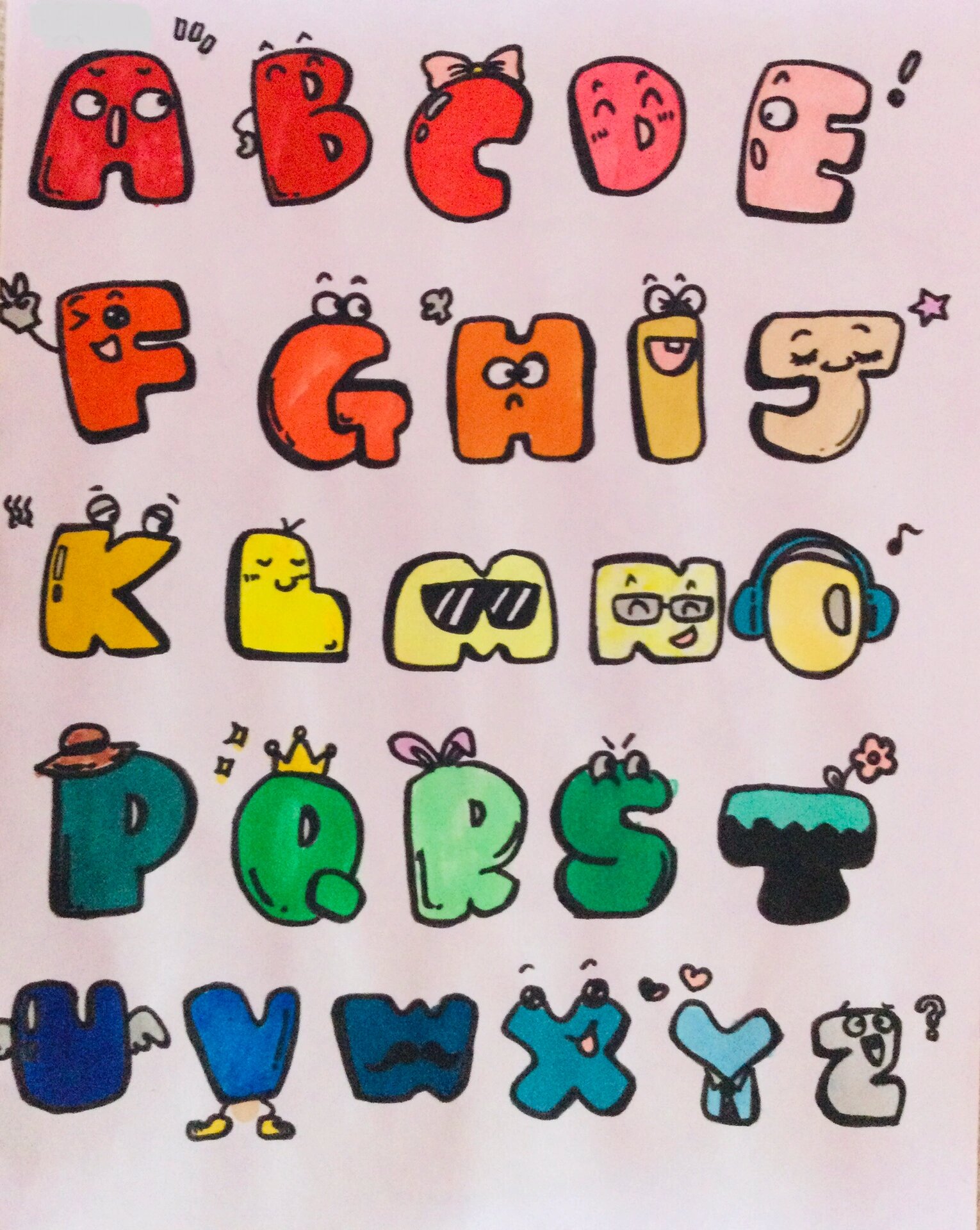 英文字母卡通画法