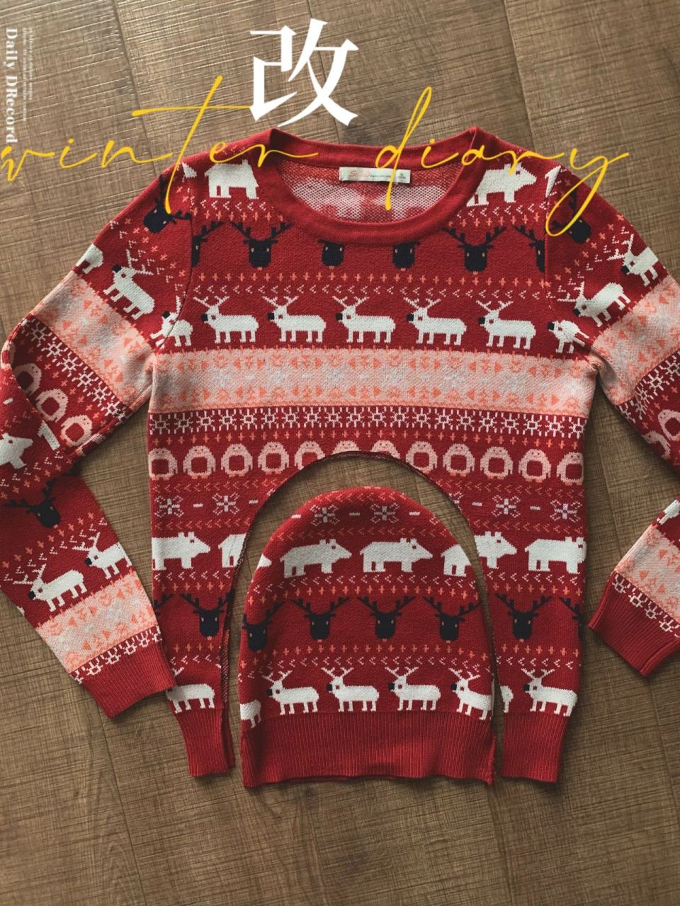 10分钟旧毛衣改帽子 旧衣服一般都闲95或扔掉, 这件旧毛衣, 闲置三