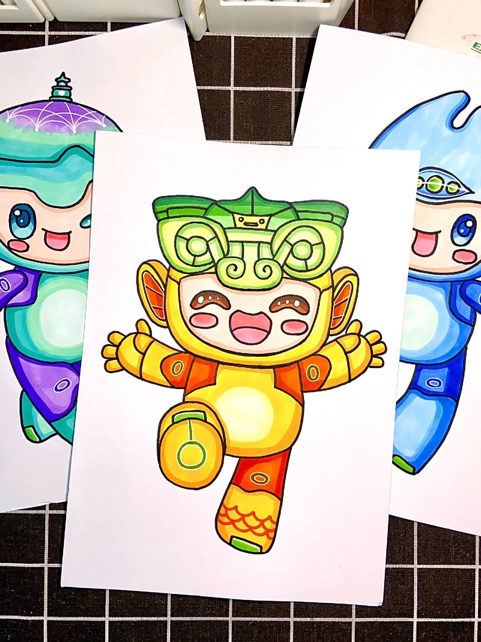 【亚运会吉祥物】少儿美术创意儿童画(含线稿) 9678787878