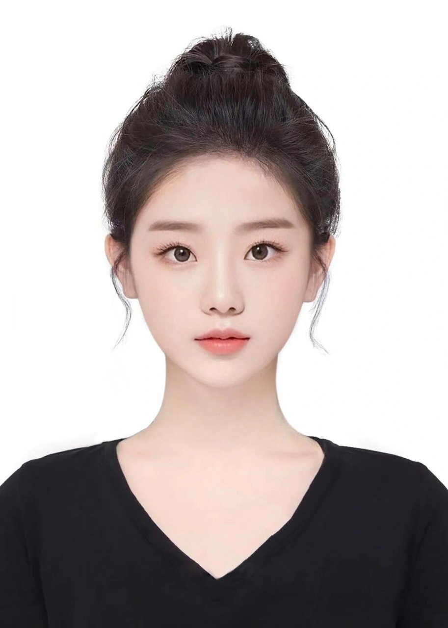 减龄的丸子头证件照已收到9899第二张 丸子头高马尾是青春的代