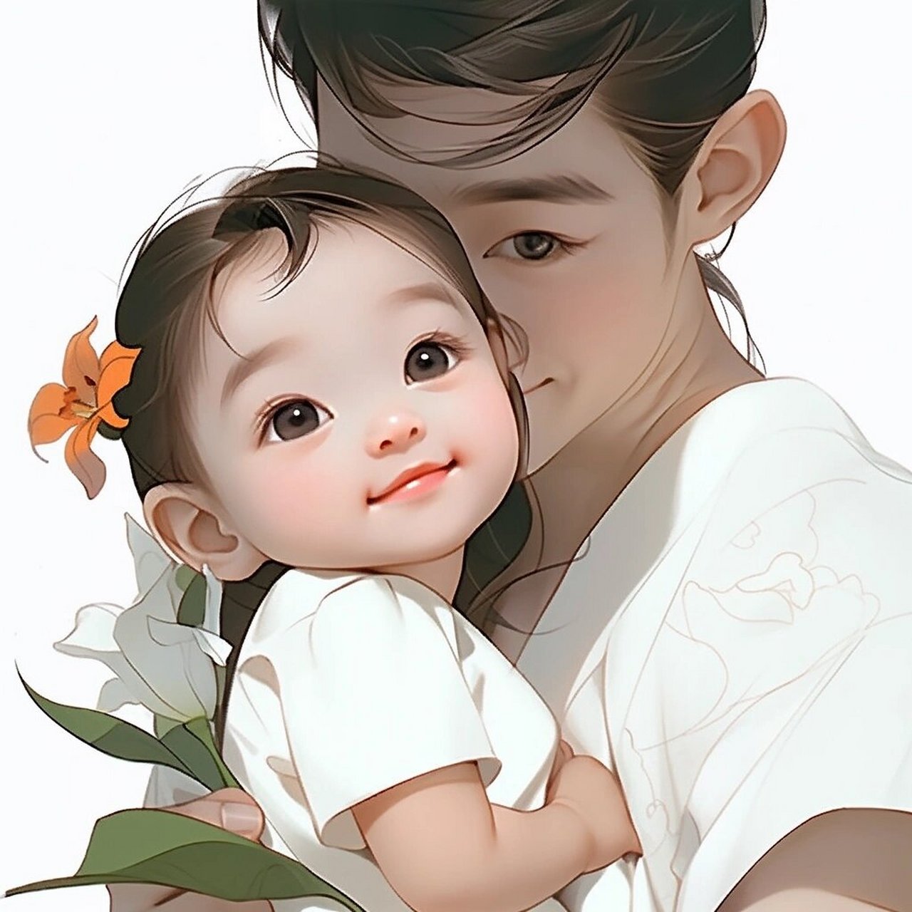 ai绘画头像|女儿奴爸爸和女宝宝头像 各种各样的爸爸,戴眼镜的,留小