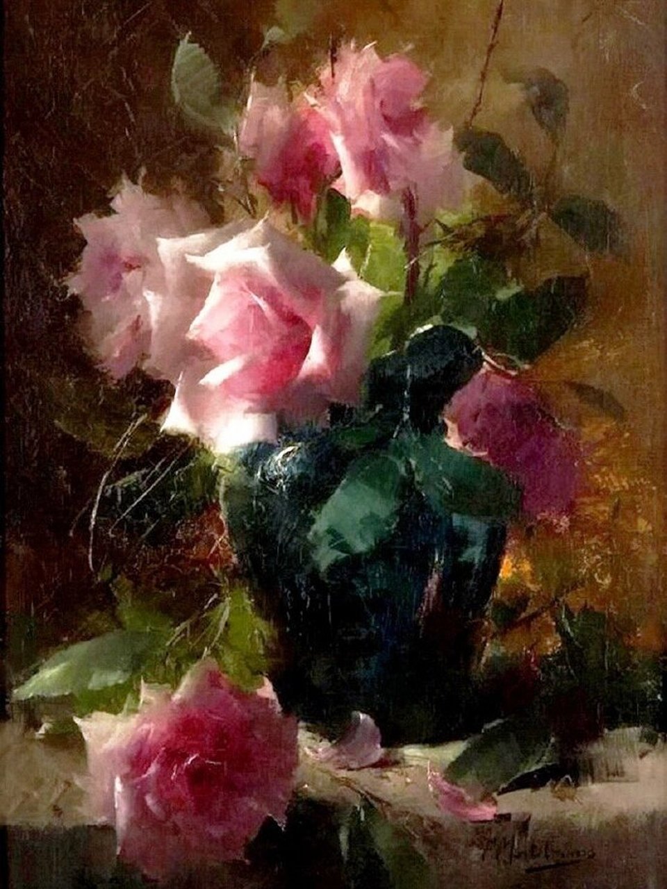 玫瑰花油画欣赏 油画花卉篇