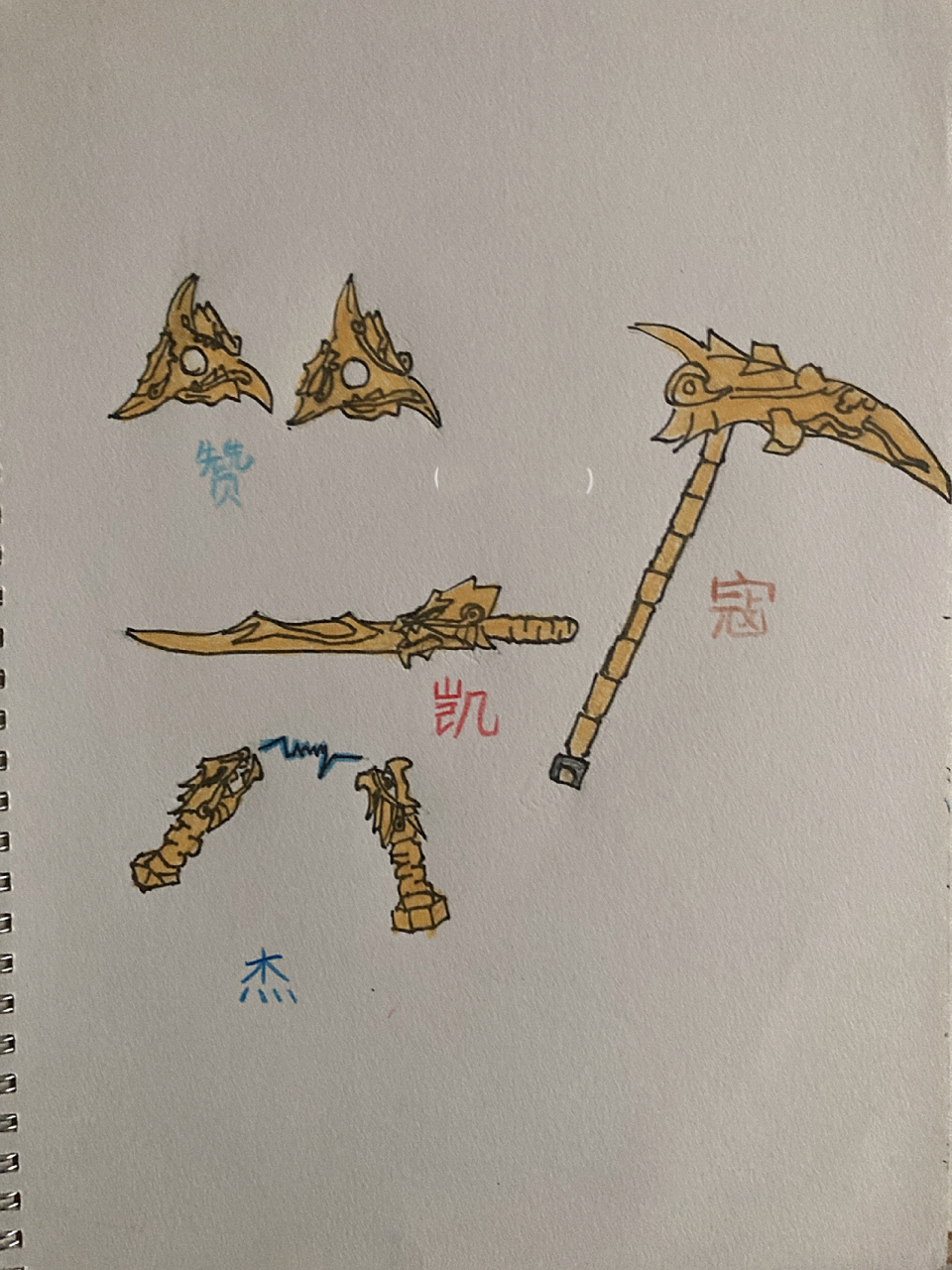 乐高幻影忍者武器绘画 绘画幻影旋转武器,画得不是太好,不喜勿喷,参考