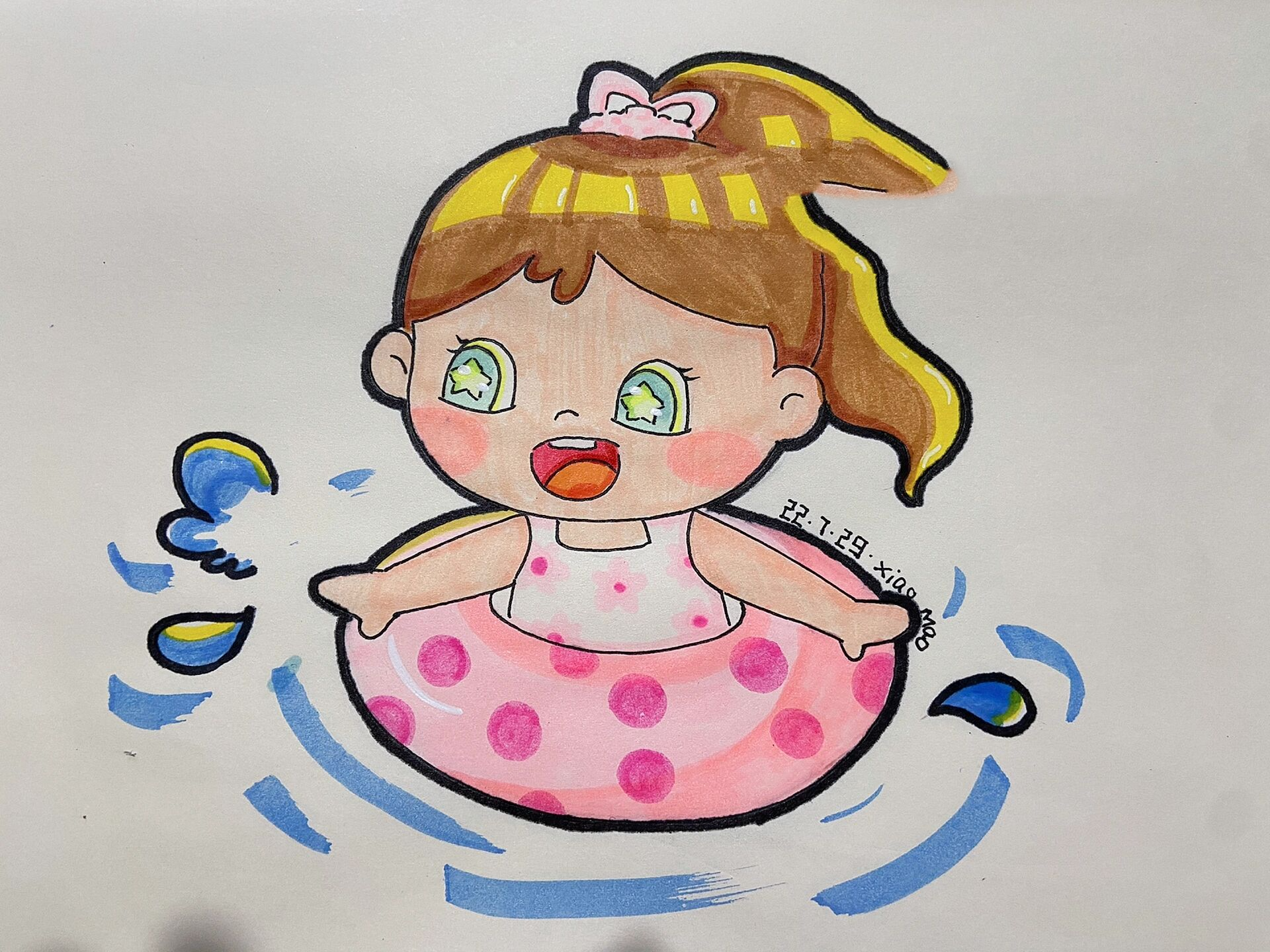 儿童画——游泳 来更新了,最近有点懒,发个随笔