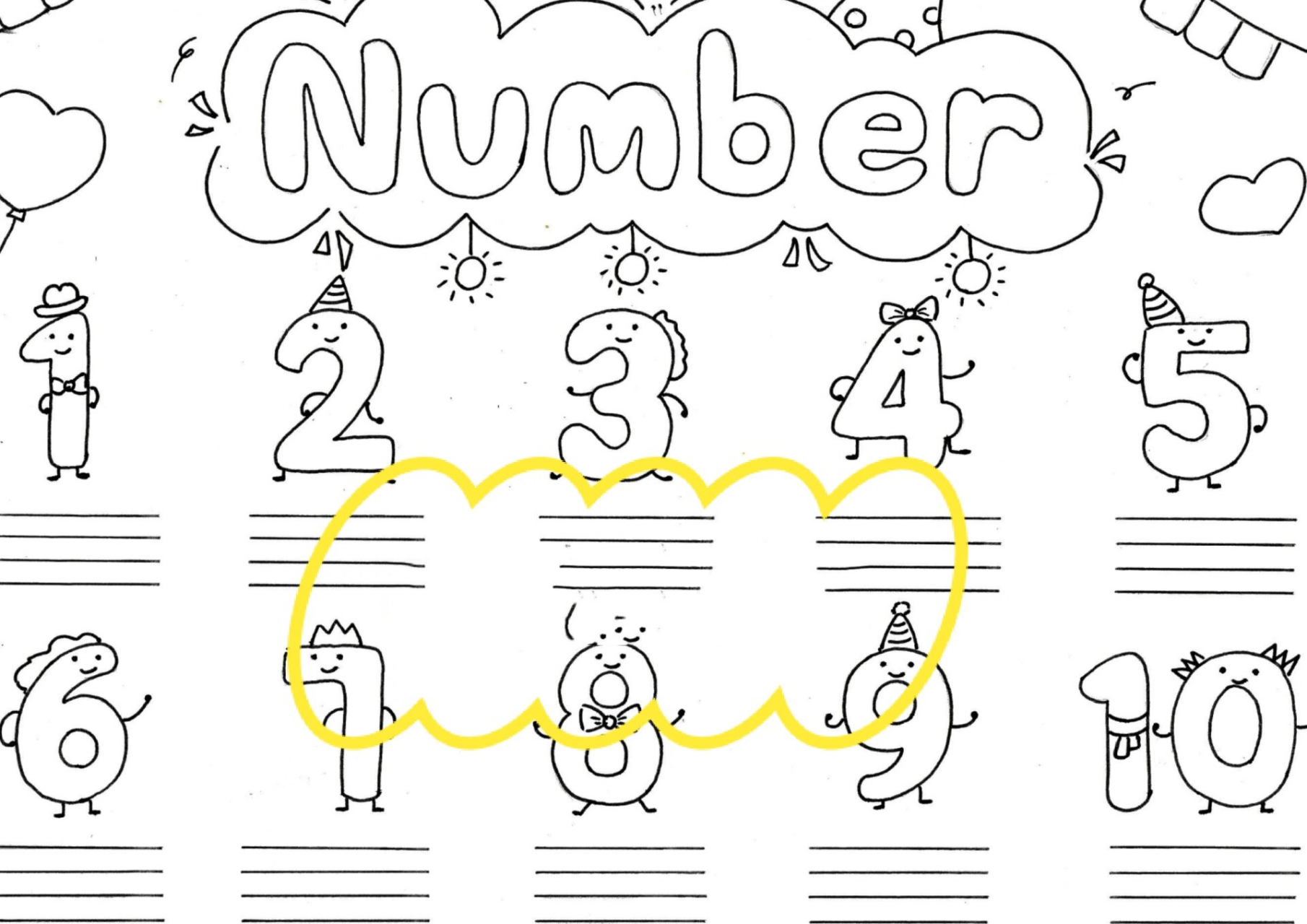 英语英文数字number手抄报122 🎈手绘…英文数字手抄报no122 🎈