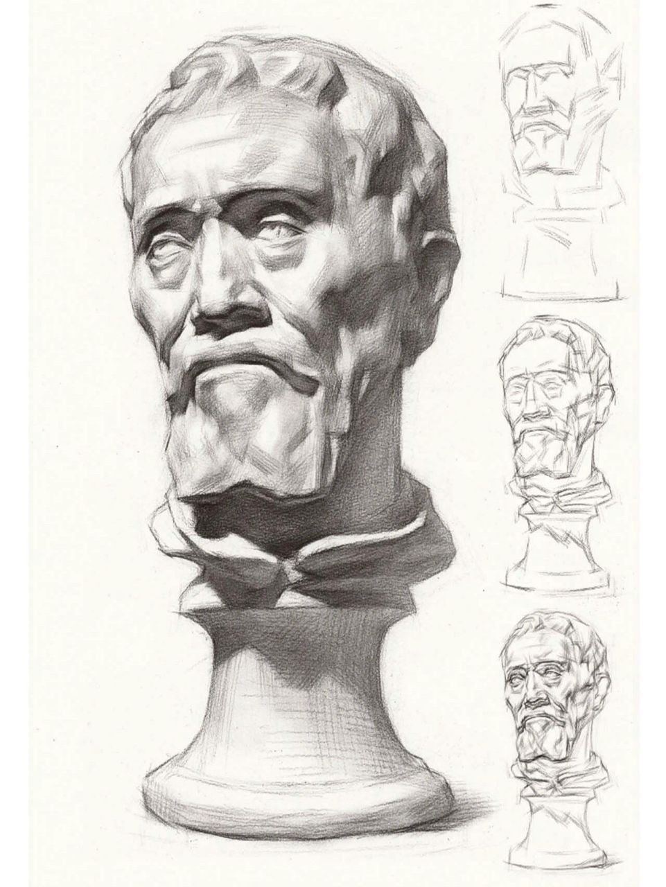 素描石膏头像——米开朗基罗 米开朗基罗是一位身世有些凄惨的艺术家