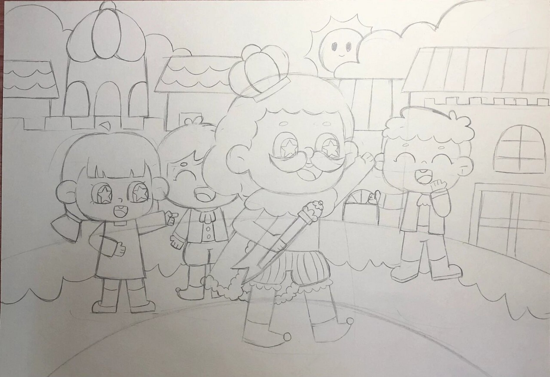 主题画-皇帝的新装 儿童画-故事类主题画 皇帝的新装!