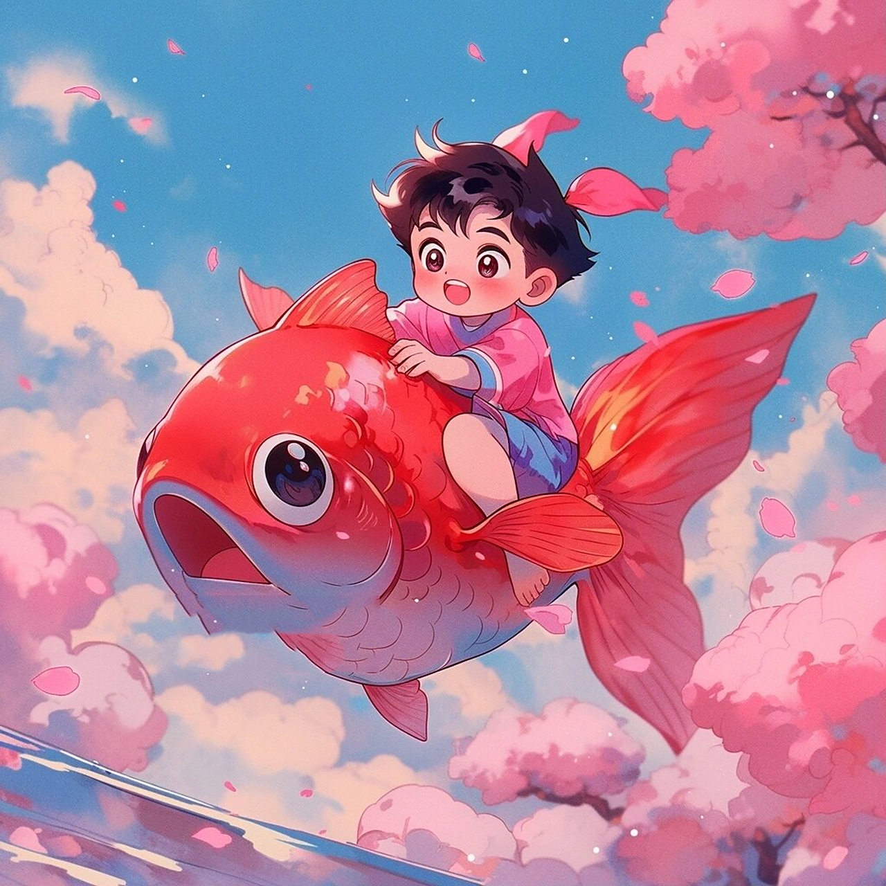 上岸头像/锦鲤男孩 乘风破浪 上岸啦