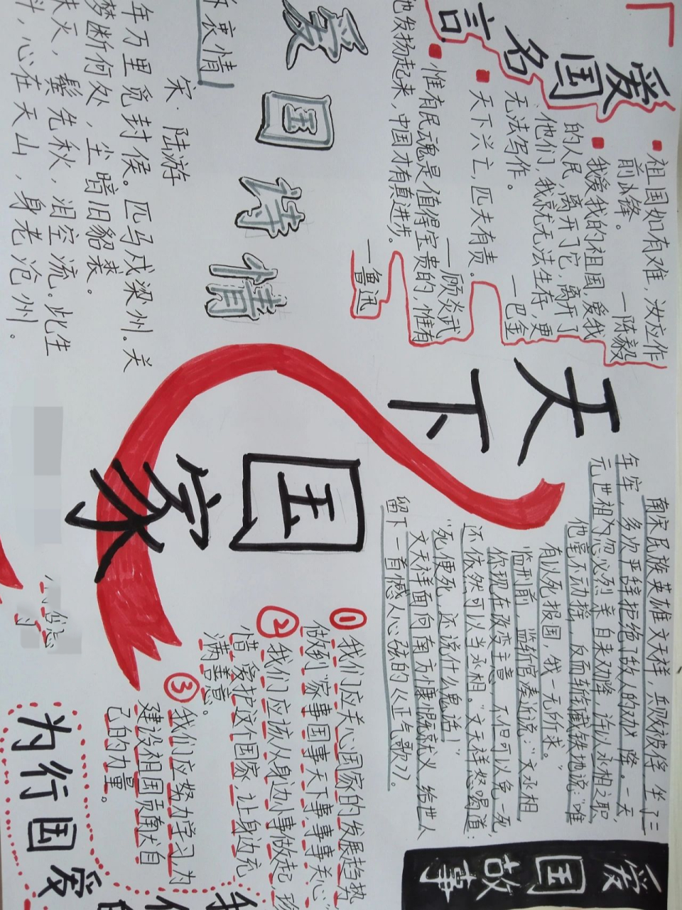 七下天下国家手抄报 老师让画的手抄报,献丑了