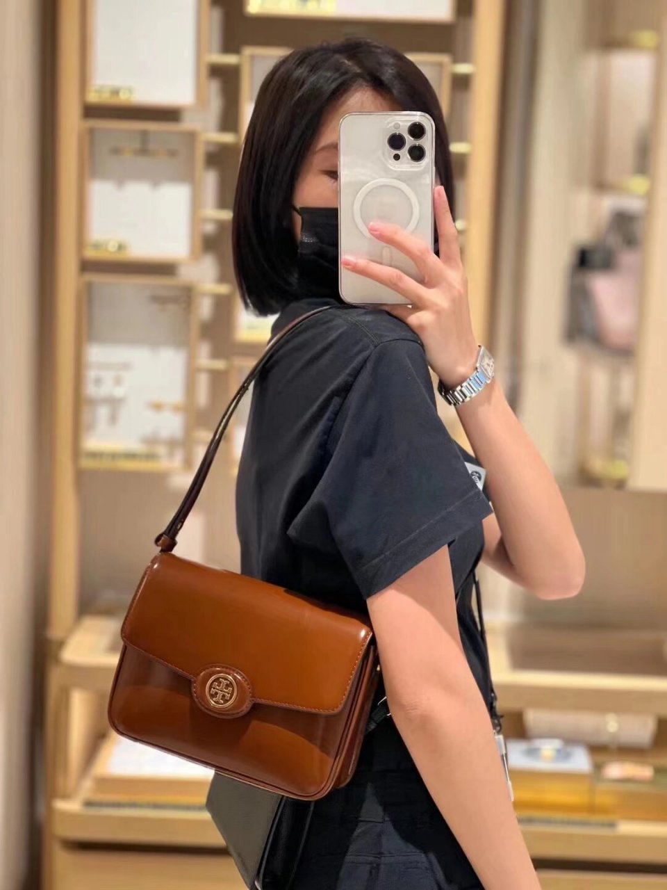 toryburch 豆腐包 托里伯奇(tory burch) robinson系列漆皮豆腐包