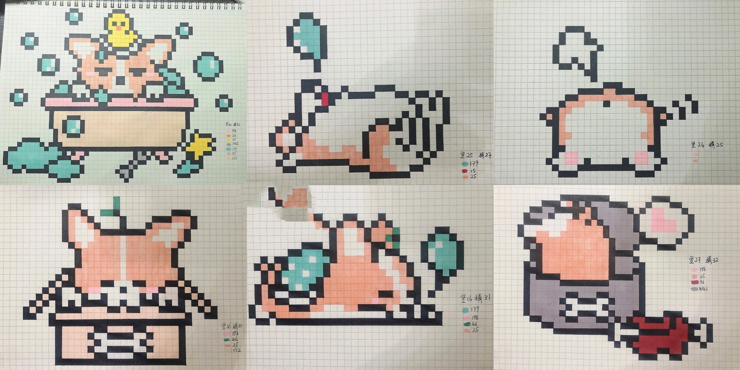 像素画 网格画 小柯基