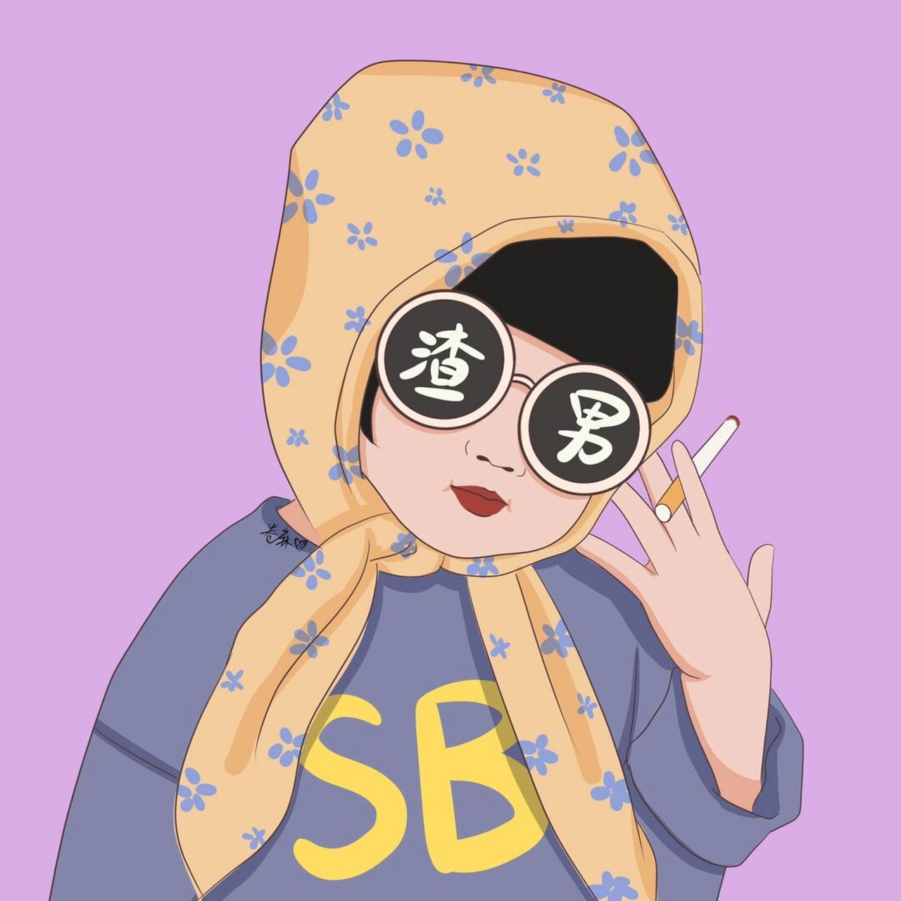 插画 | 头像 | 渣男渣女情侣头像 图片可做个人头像,个人壁纸 92