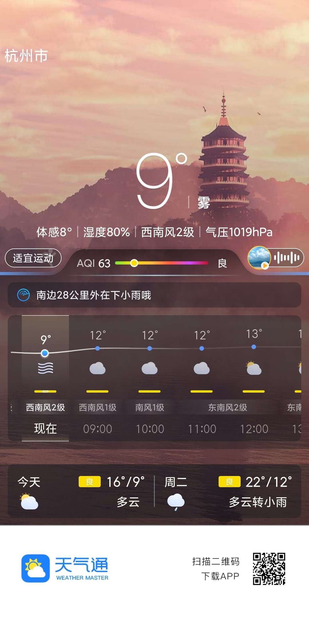 杭州市余杭区天气天气大全