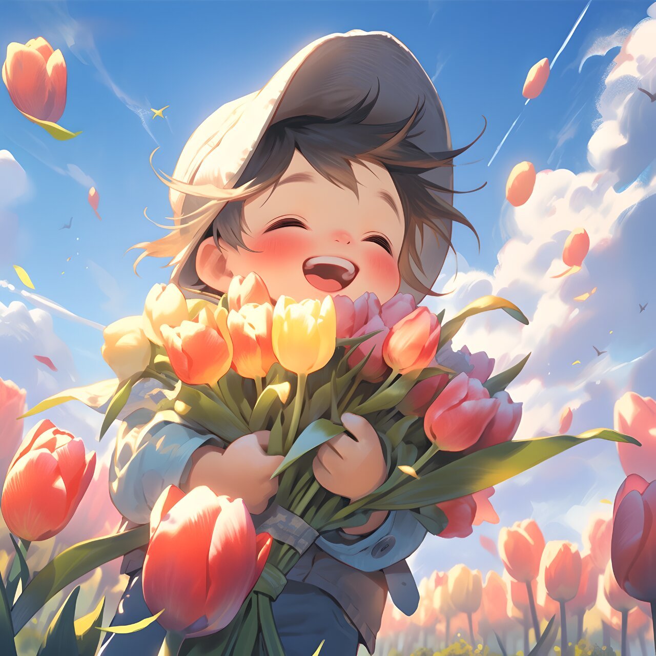 头像 | 抱花情头(男生篇) 「郁金香93花语:最爱,只在乎你一人」 好