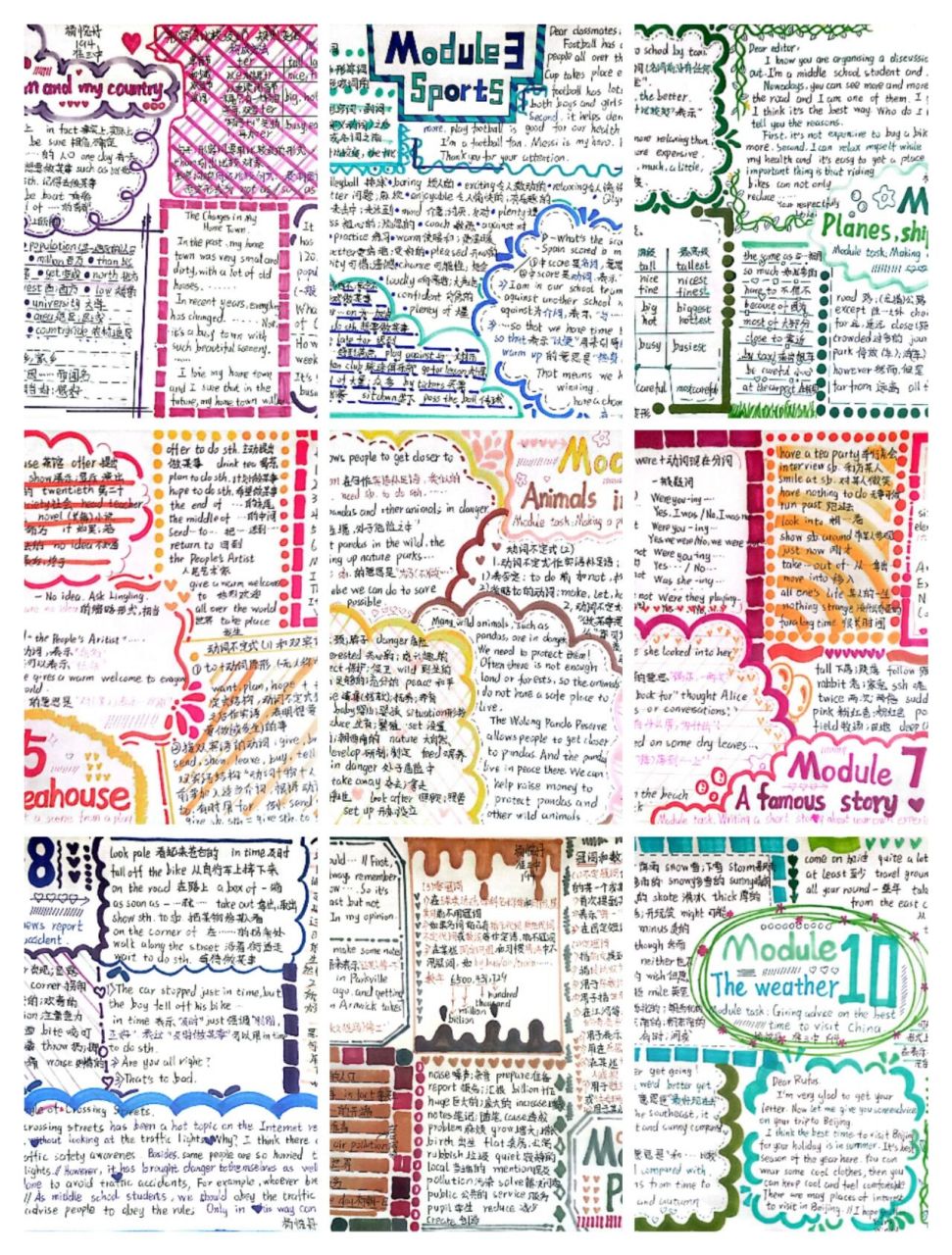 外研版八上英语1~11单元思维导图