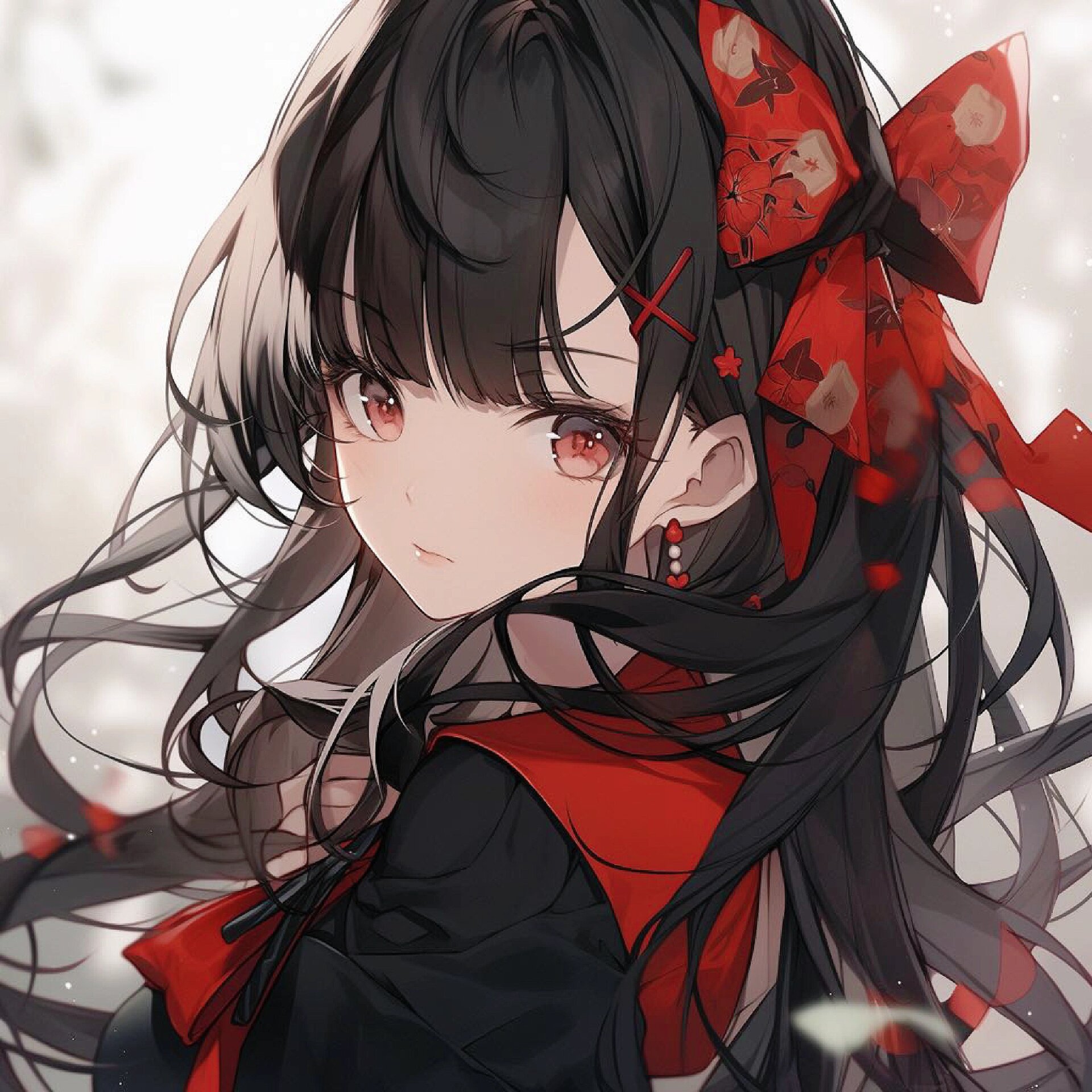 日漫风蝴蝶结少女头像 蝴蝶结少女头像爱了爱了