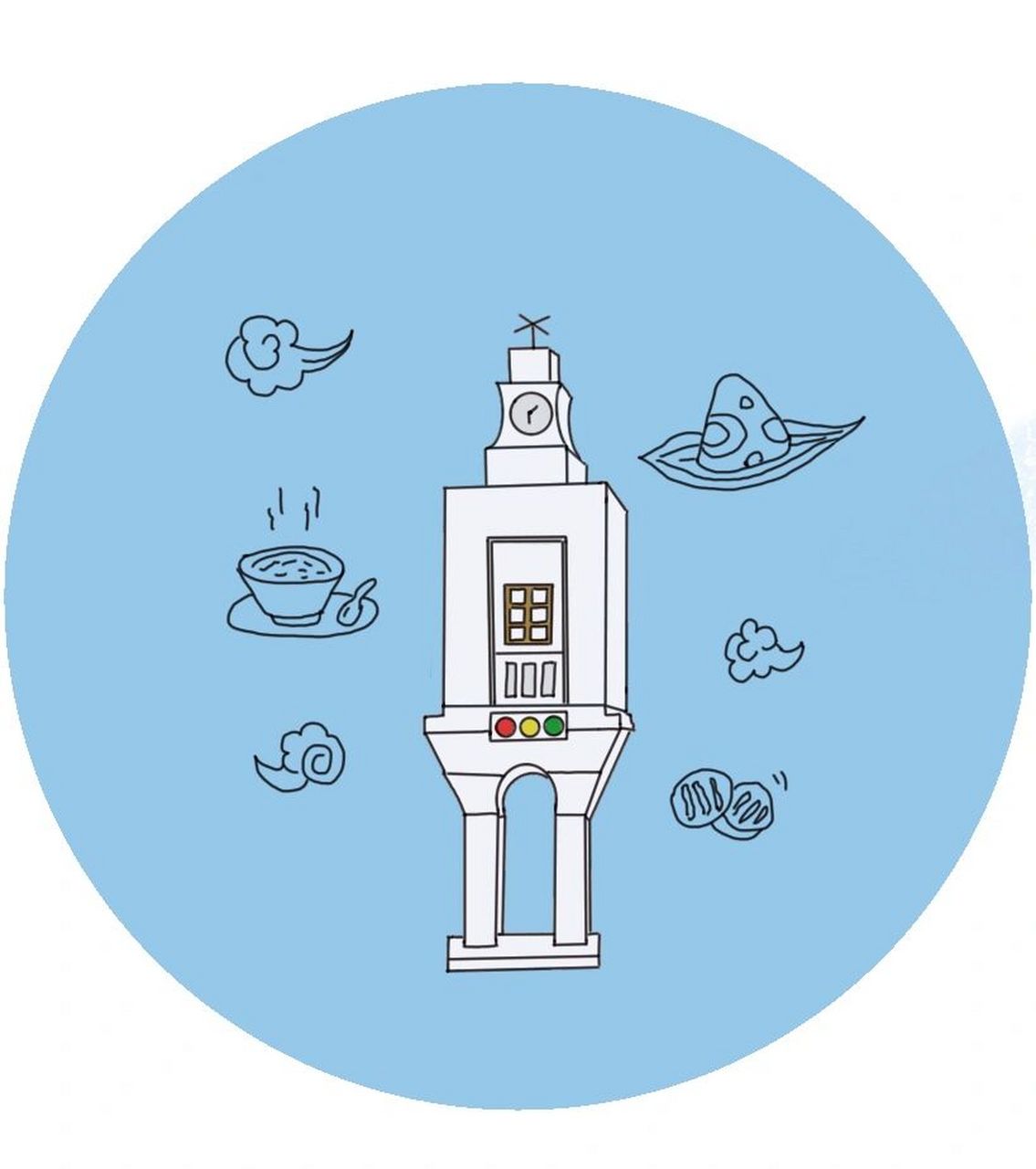 手绘|泉州钟楼,东西塔