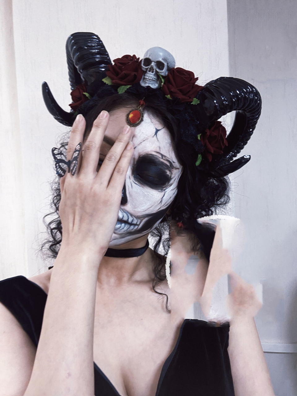 半人半个妖骷髅妆以及美人图分享