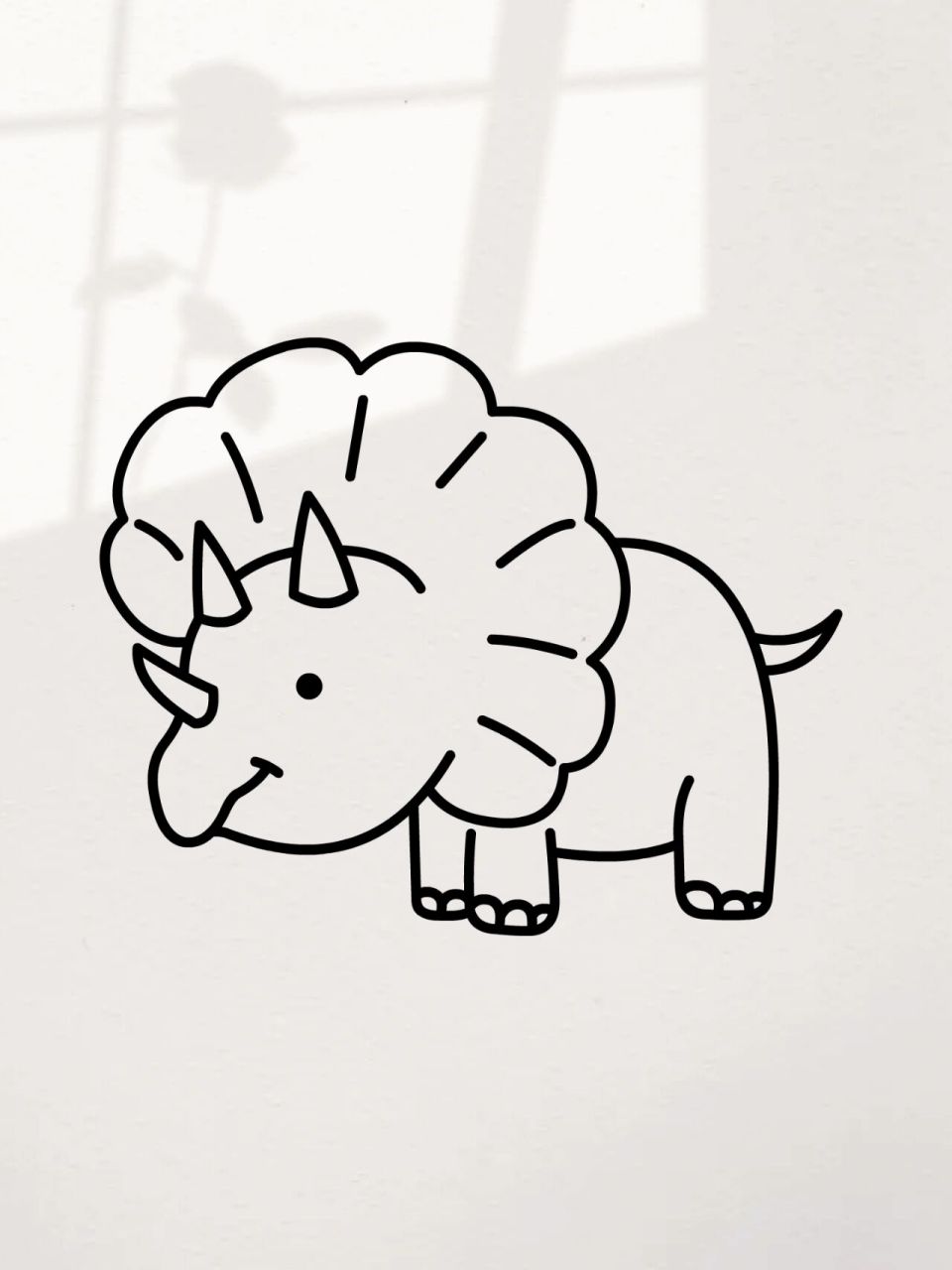 用3个三角形,教你画可爱的三角龙简笔画