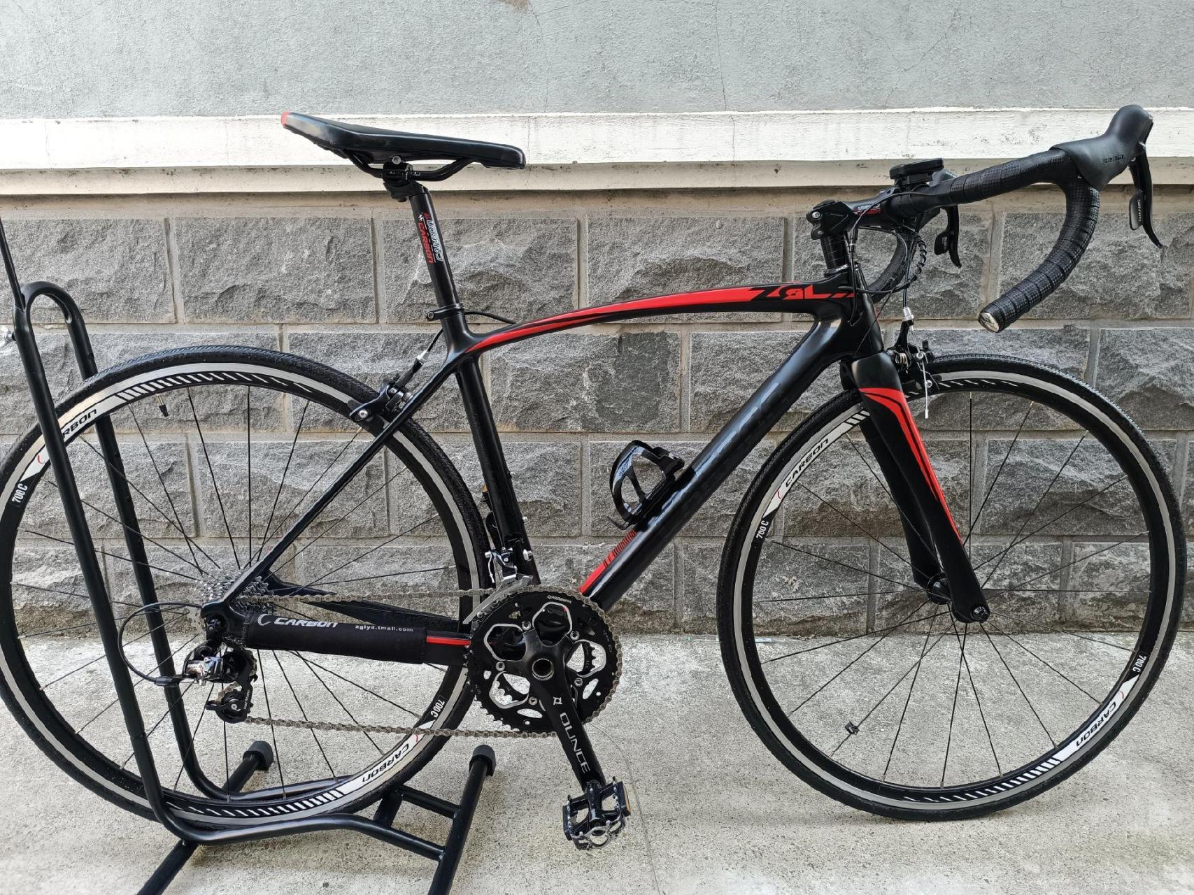 中国龙zgl  carbon碳纤维公路车,95新,48码,跨高76,8.3公斤