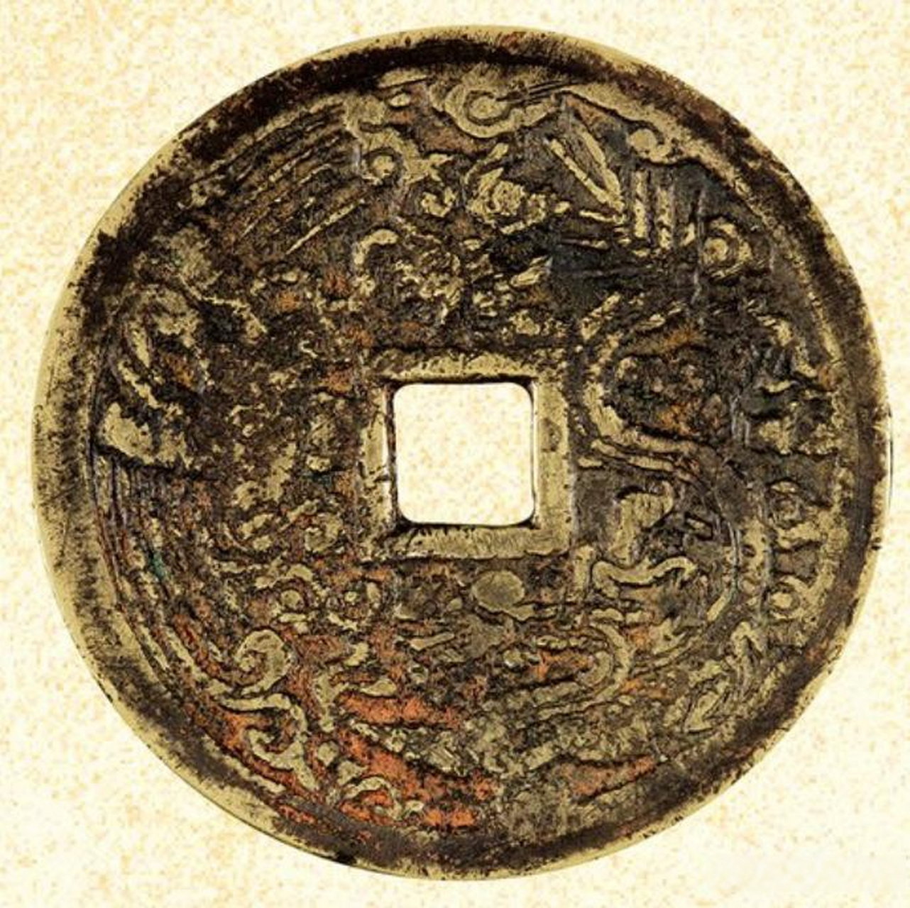 春节聊钱找大咖(大年初二) 1,清"天元圣宝"背倒满文开穿手雕铜钱一枚