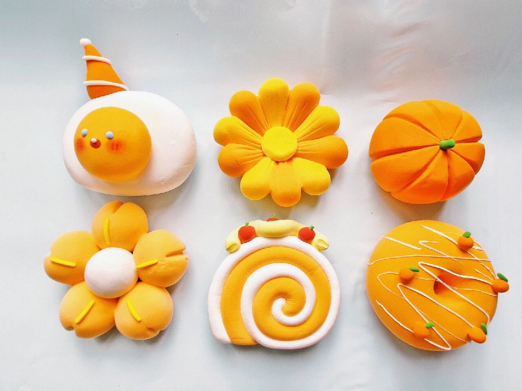 黏土冰箱贴花束98|秋天的浪漫93 橙色系黏土手工作品 又是捏捏捏