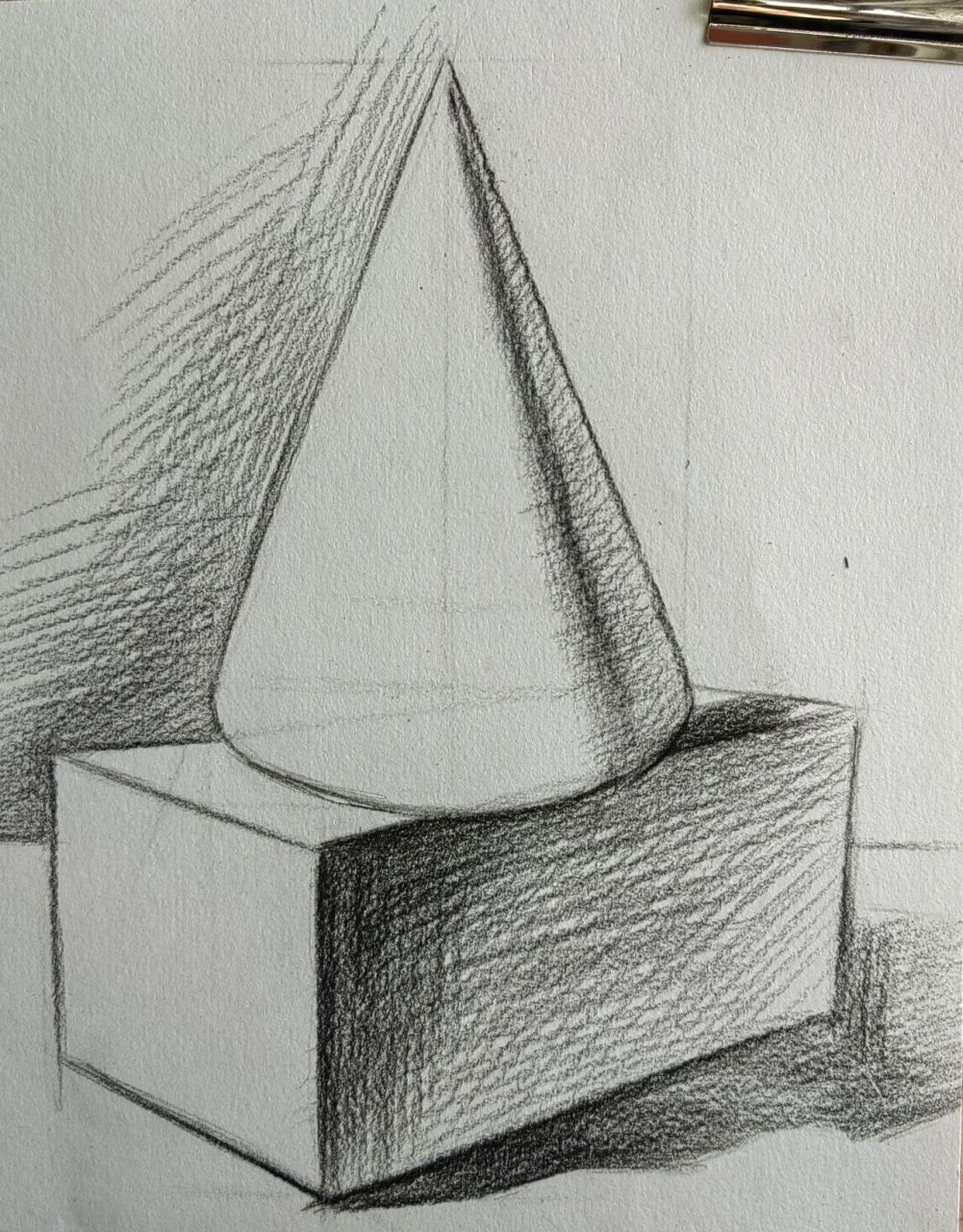 素描几何体组合 初学者必看,石膏几何体长方体,圆锥组合步骤图