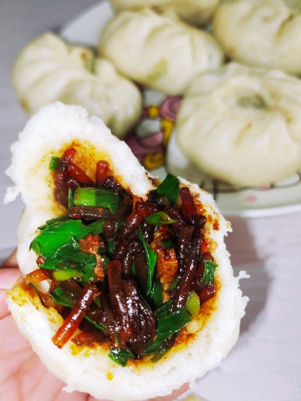 9215韭菜馅荤素包子 9215韭菜猪肉粉条馅大包子 	 166猪肉