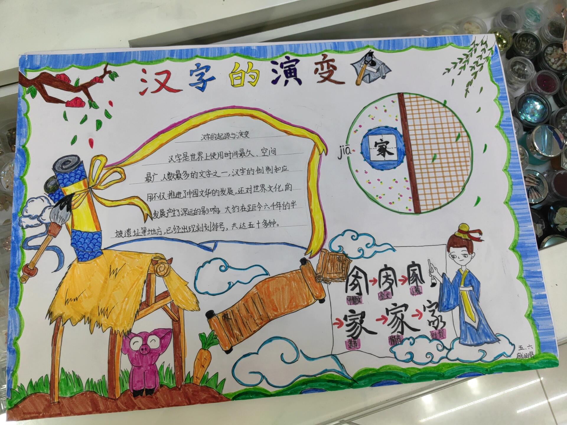 汉字的演变主题手抄报