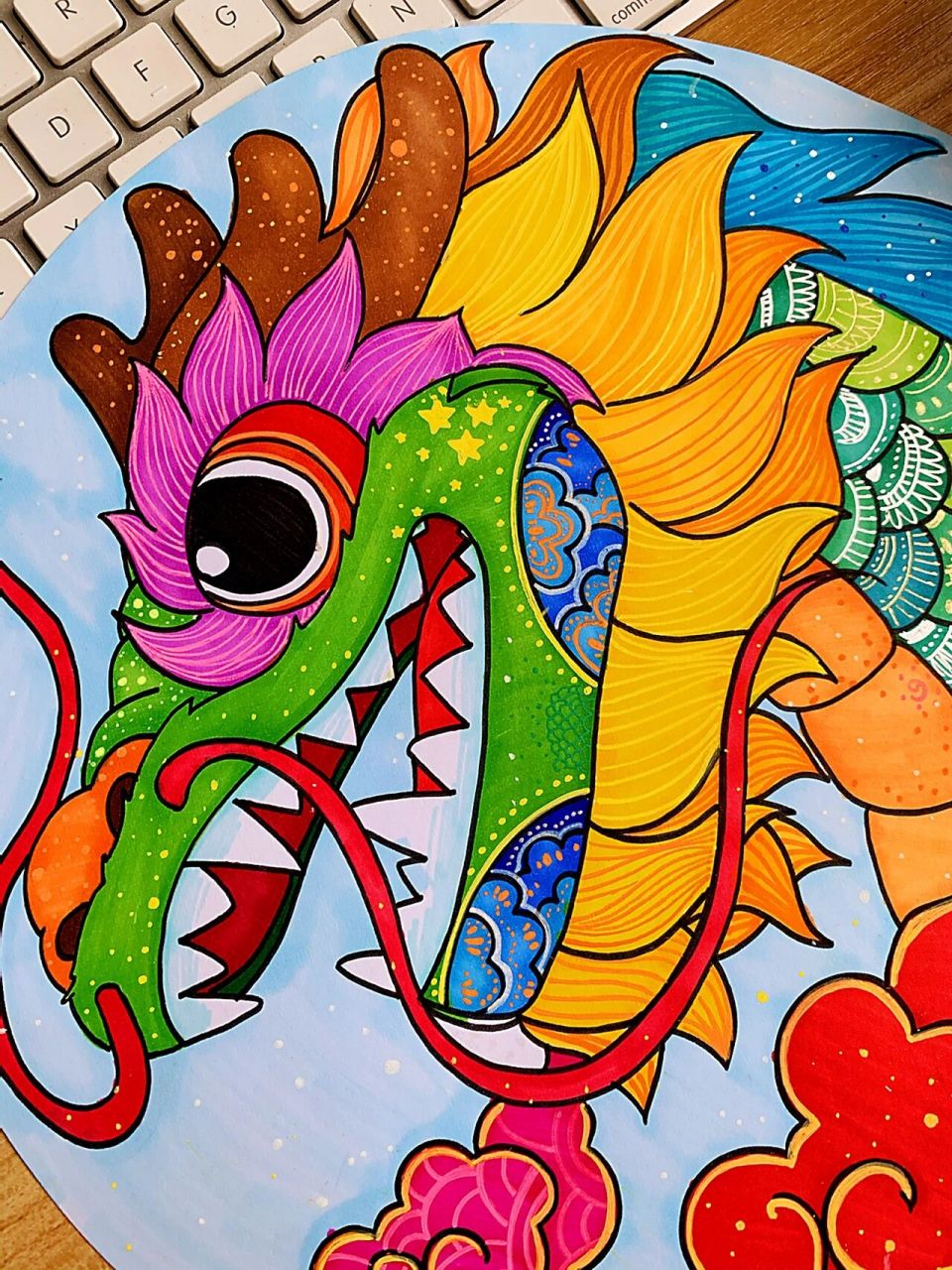 儿童绘画课程内容设计—《龙抬头》 元宵节画了一只抬起的龙头 年就要