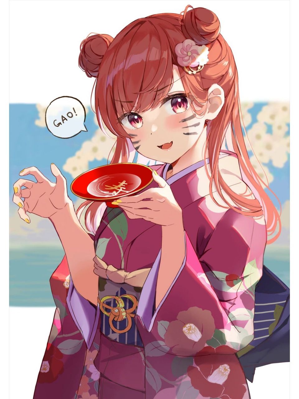 二次元|爱喝酒的女同事 画师:monoto 各位国庆快乐啊