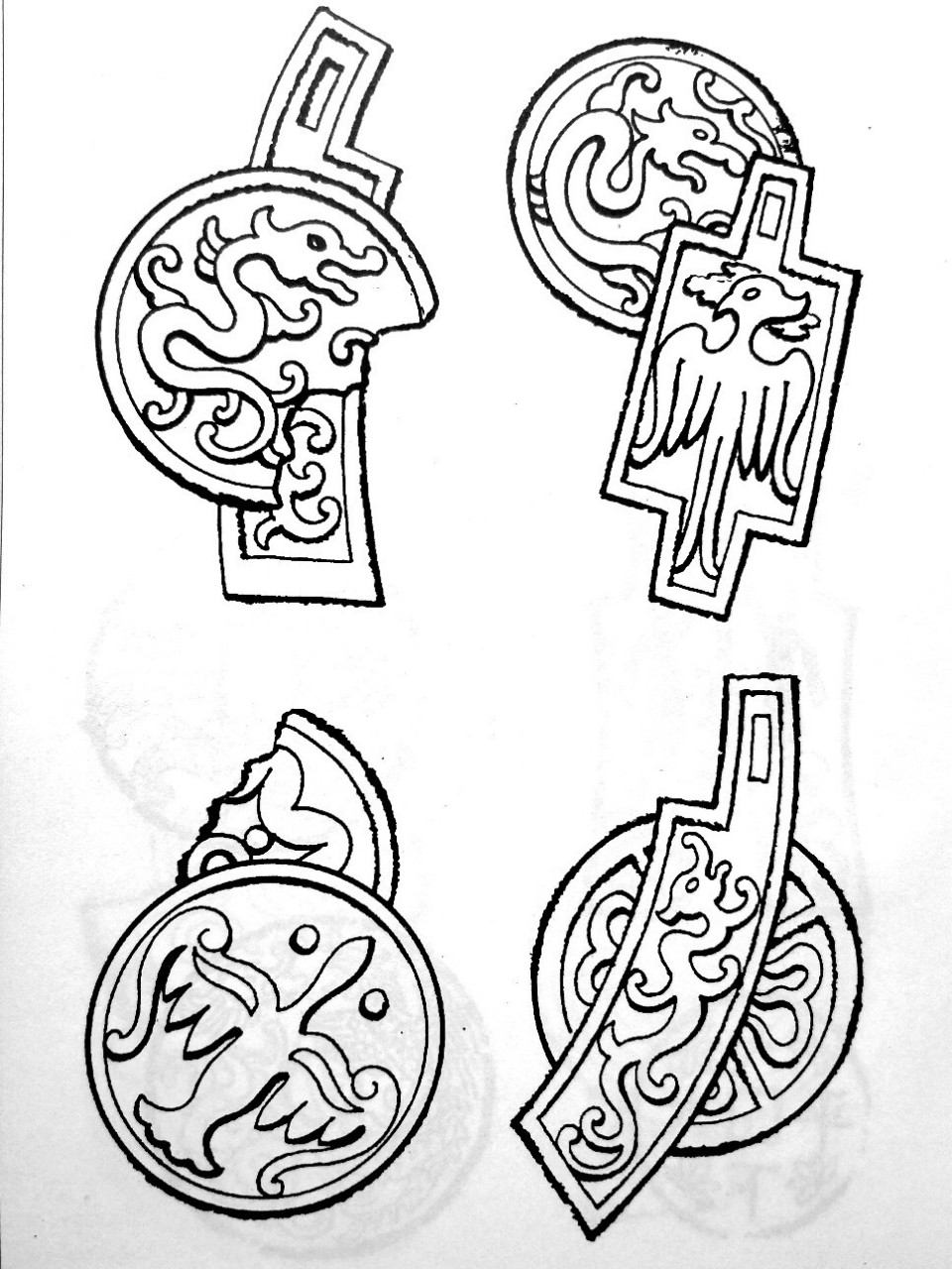 画痴92中国传统图案(古钱2) 人们利用以上这些喻义,把古钱应用到