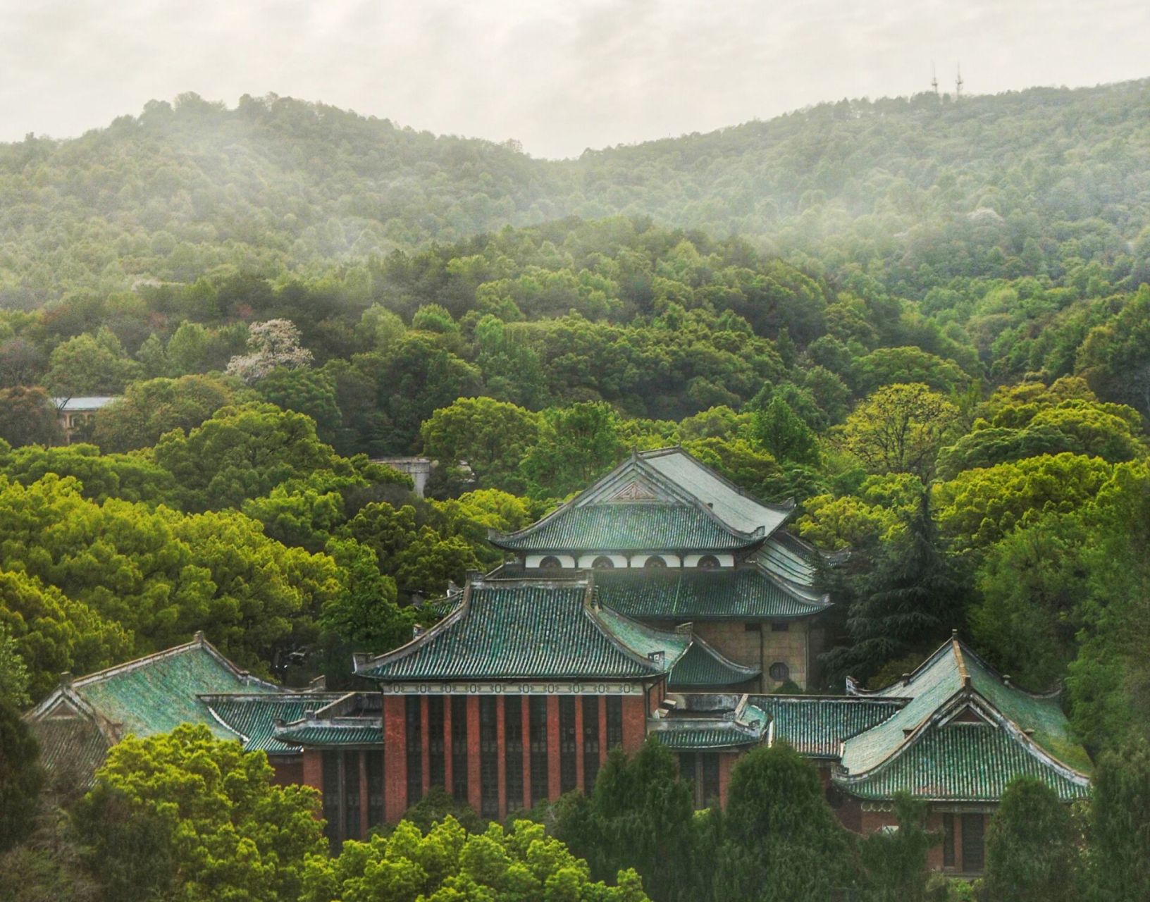湖南大学绝佳观景视角 湖大图书馆访客可以进了,一楼保安登记一下进去