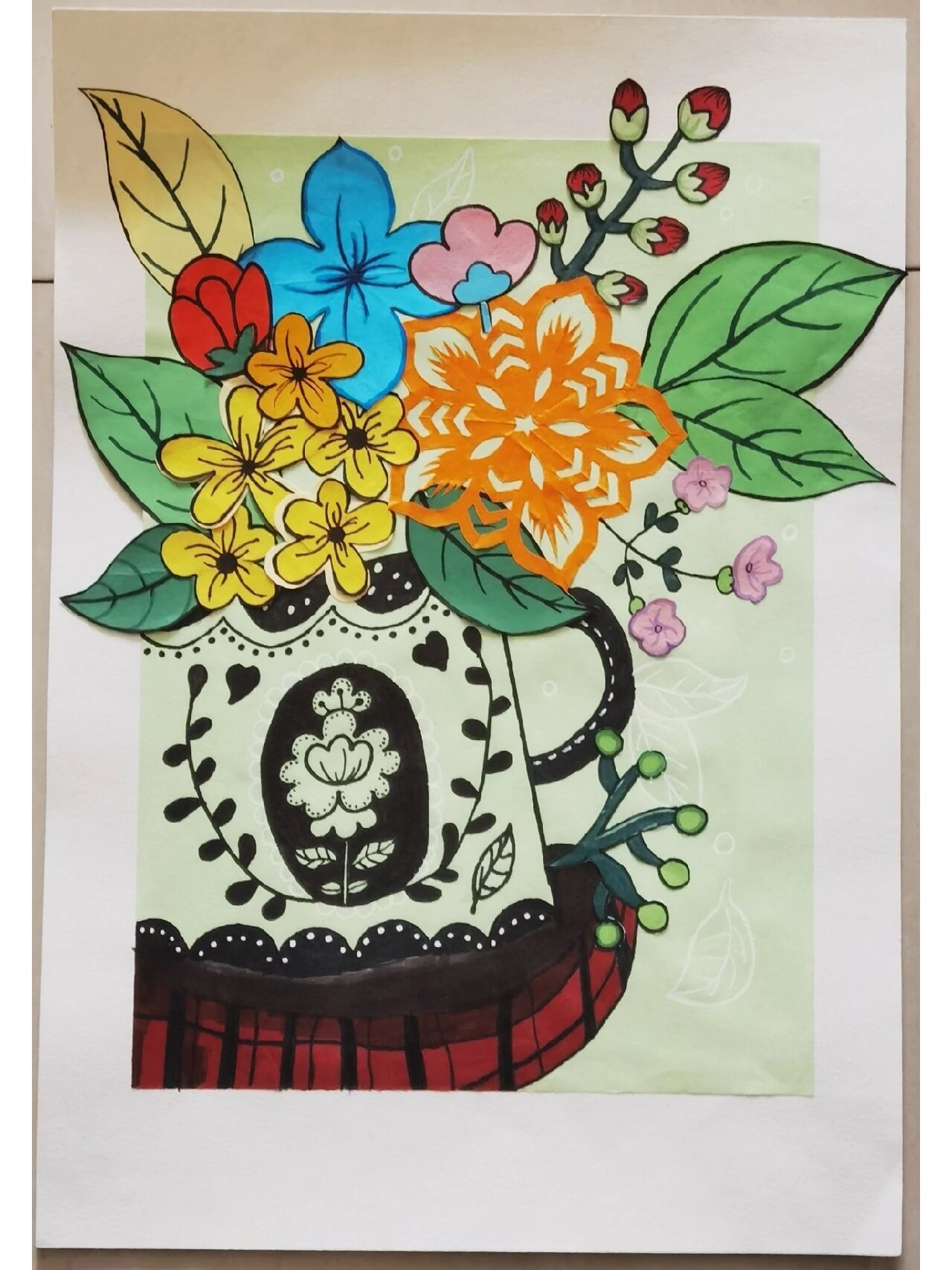 创意纸艺|十二面球体 剪纸画 立体纸雕7515