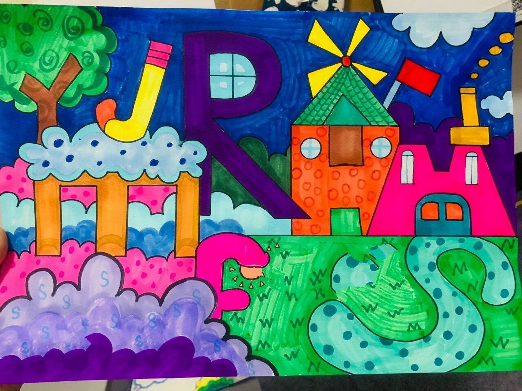 英语字母创意画