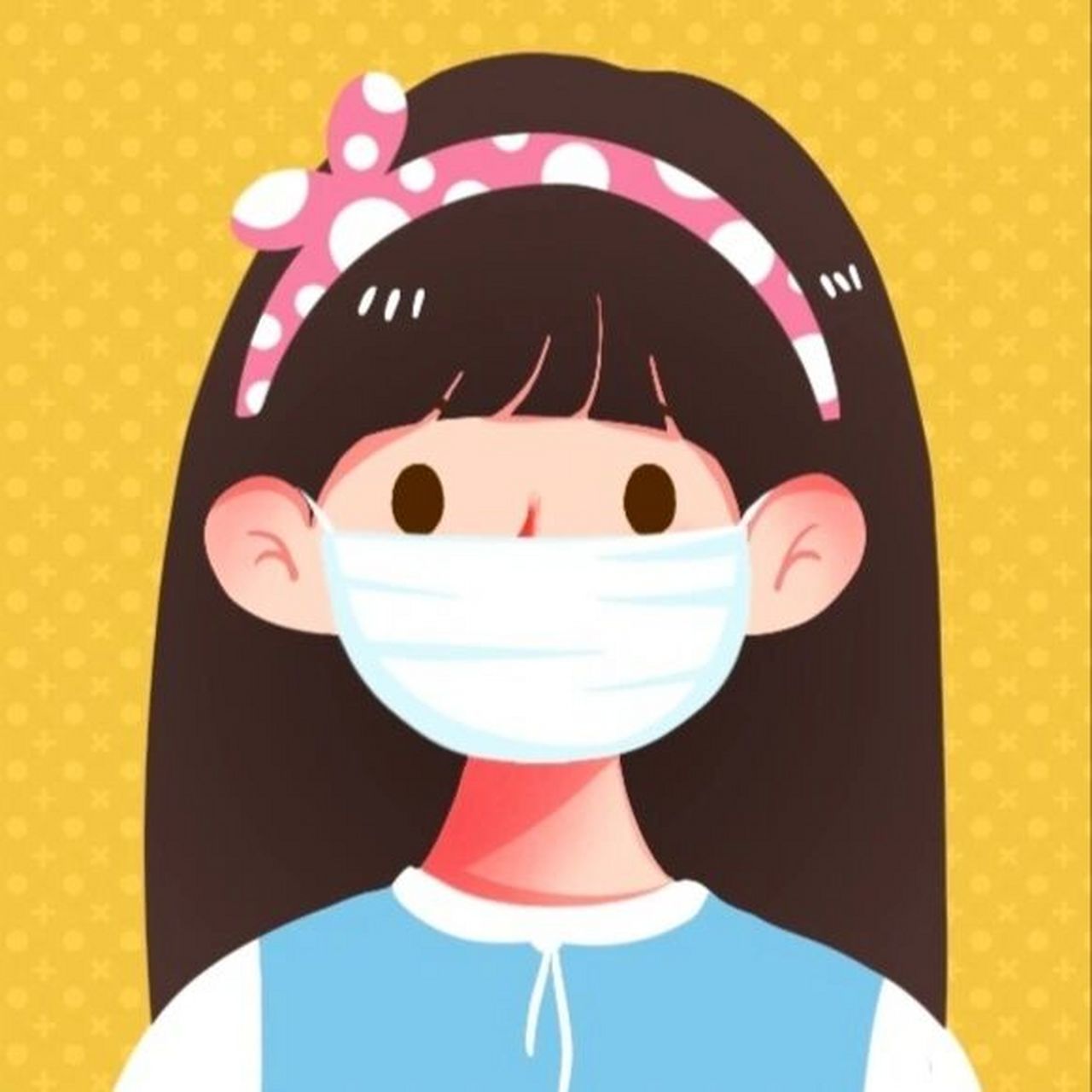 全民防疫人物头像素材——戴口罩的女孩 刚分享了一组戴口罩的男孩