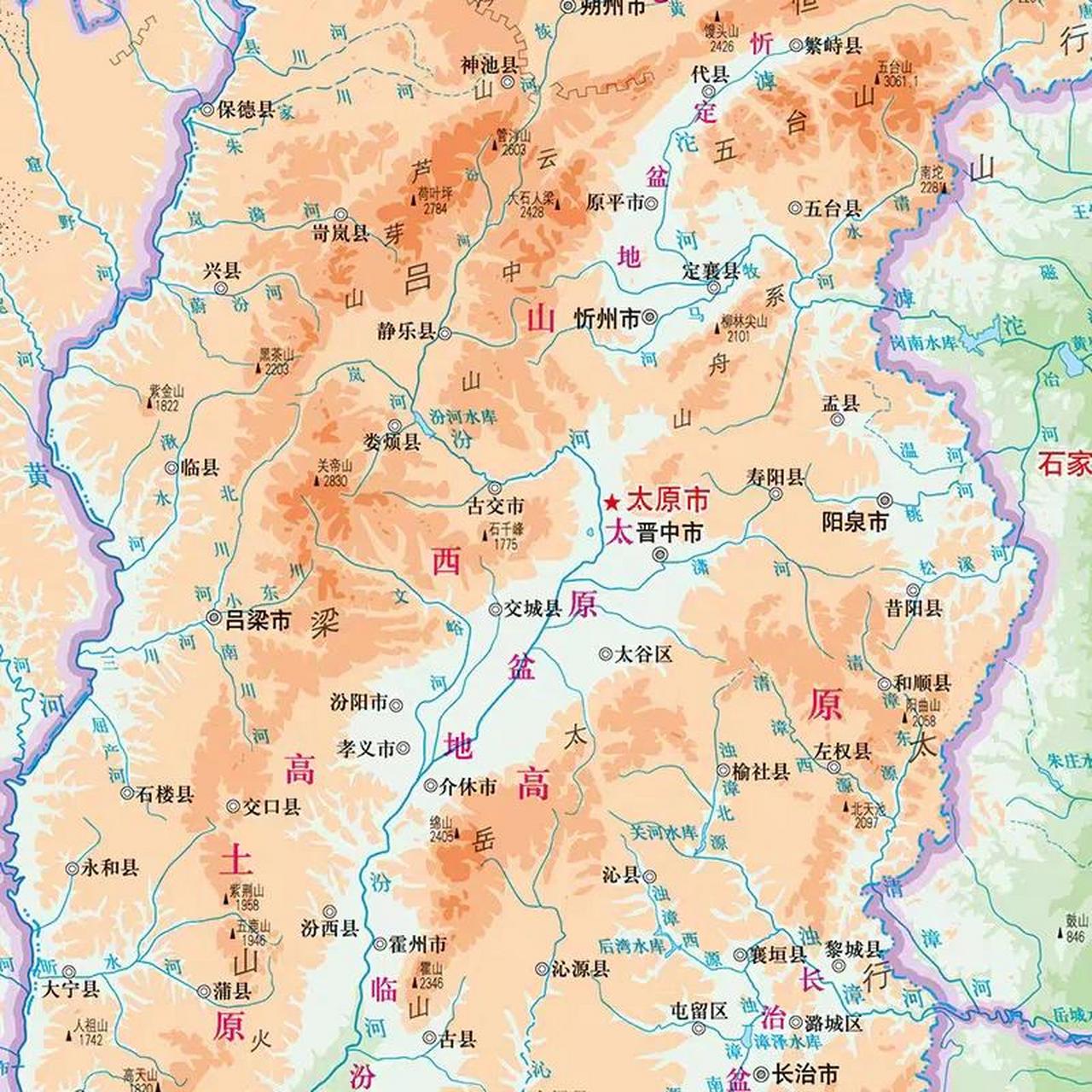 太原市地形地貌图图片