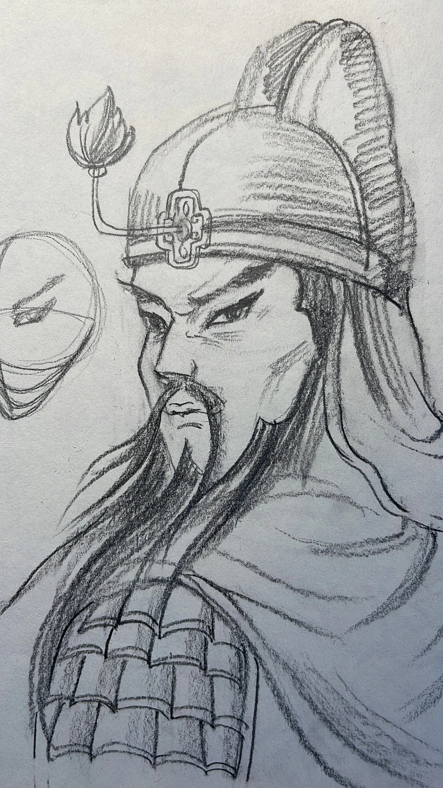 素描速写练一练 关羽