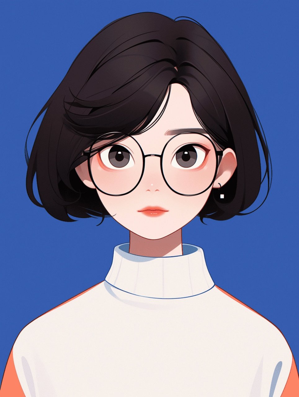 短发女生头像30 之前说要试试戴眼镜的,已经出来啦