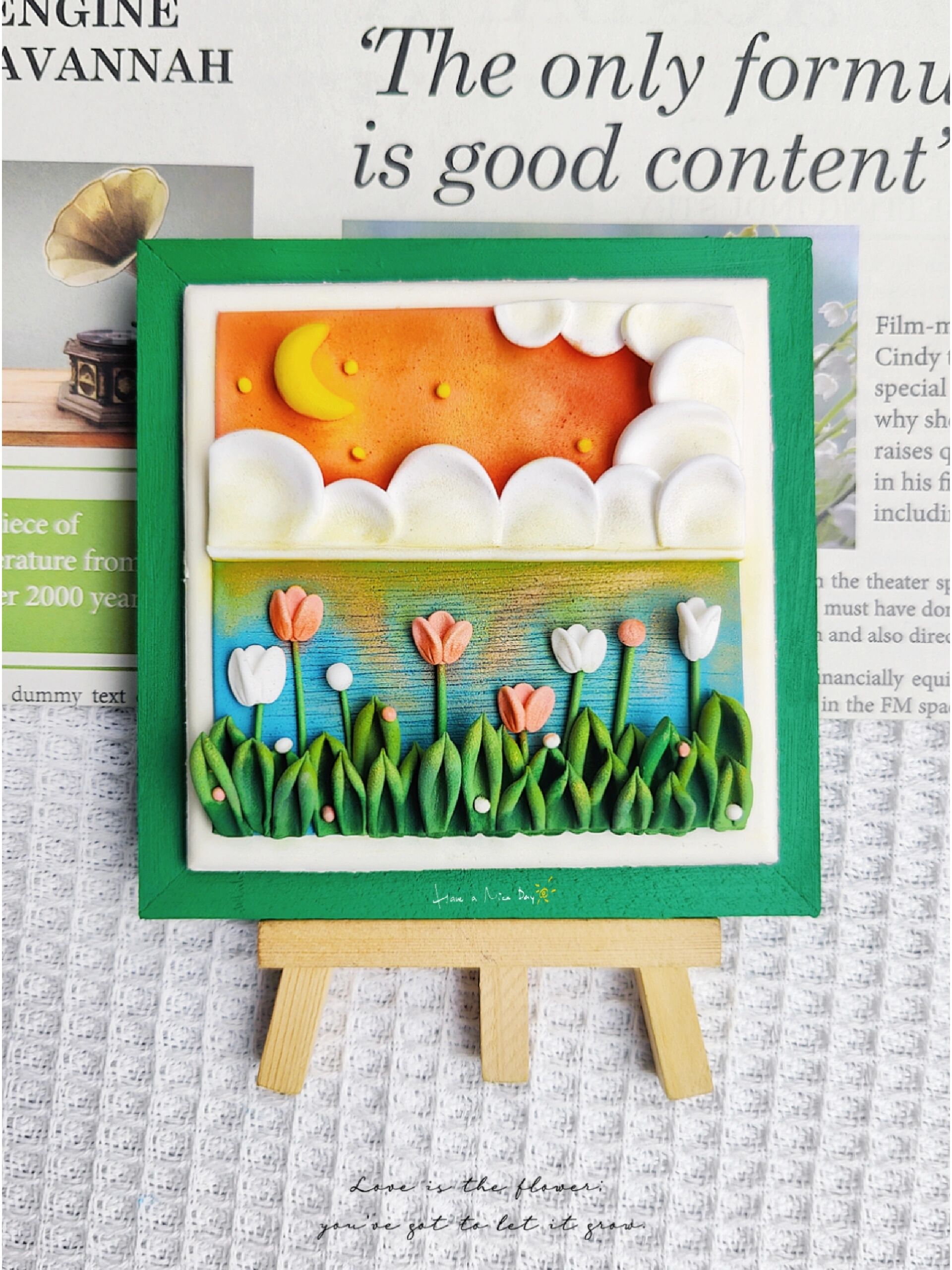 超轻粘土 /治愈风景装饰画 图三配教程🌿