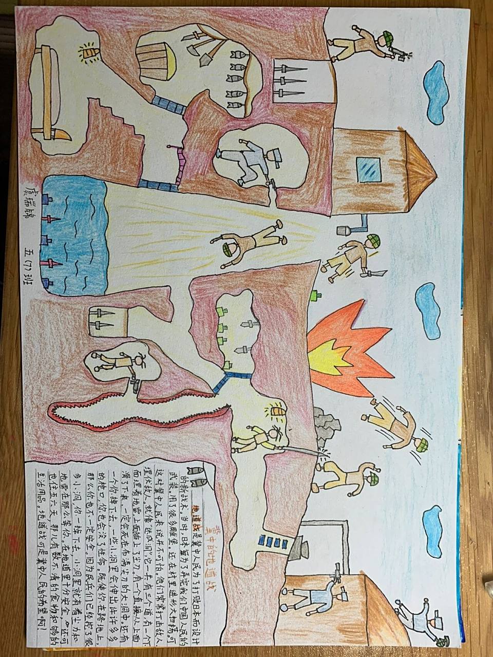 冀中的地道站原创手抄报