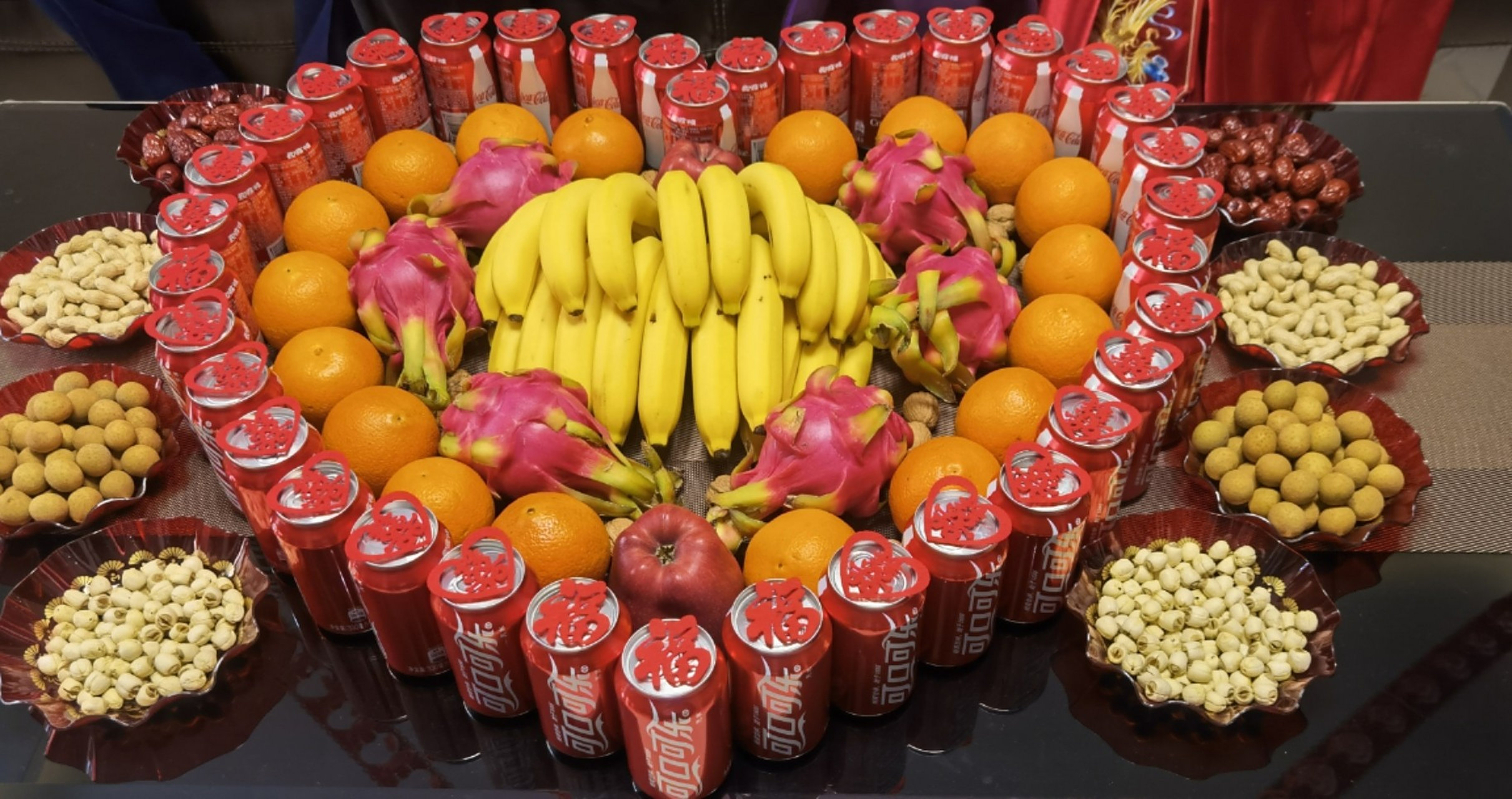 婚礼茶几水果 干果摆台 早生贵子,红红火火,平平安安,心想事成,开心